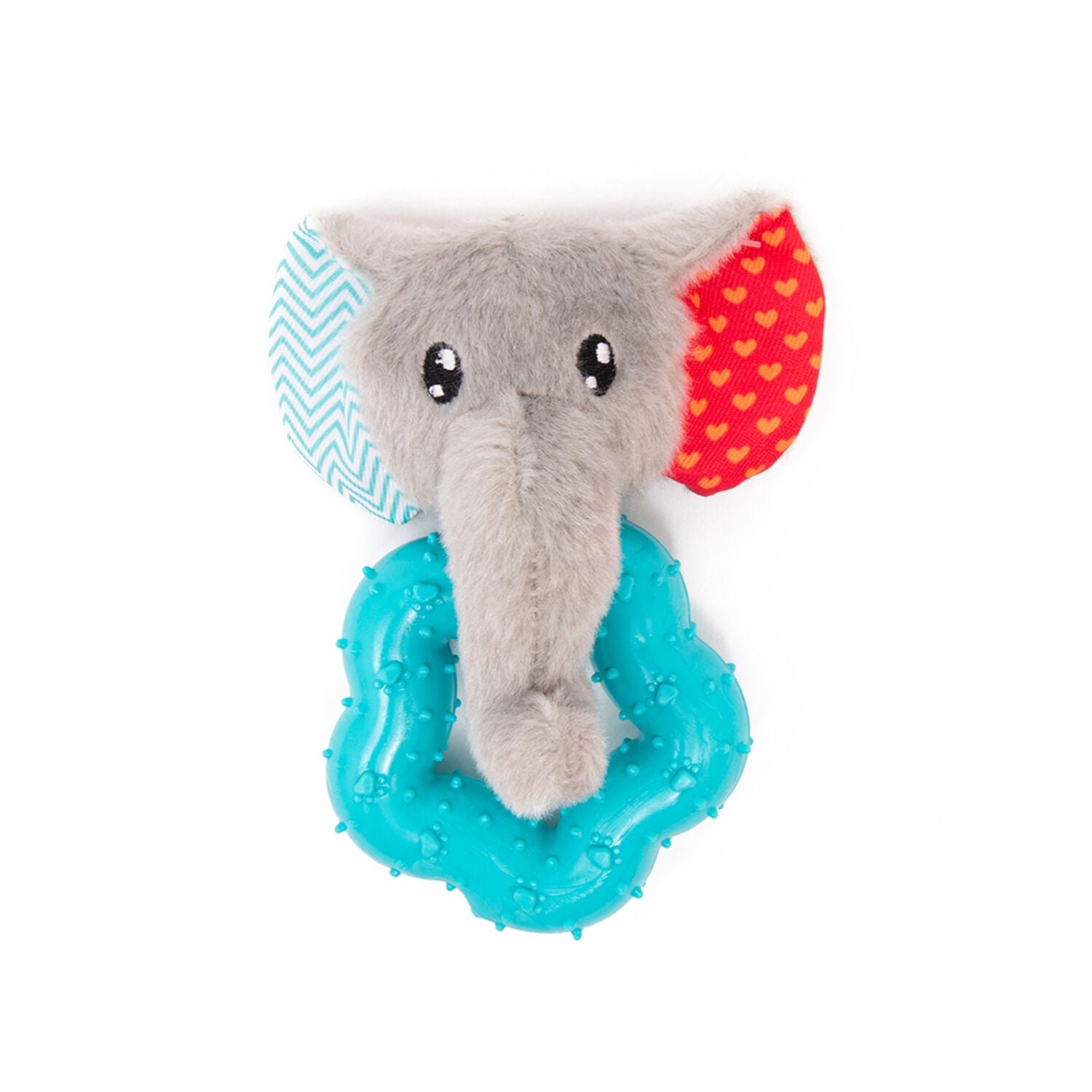 Little & Lively Plush Elephant & Tpr Rubber Small Dog Toy