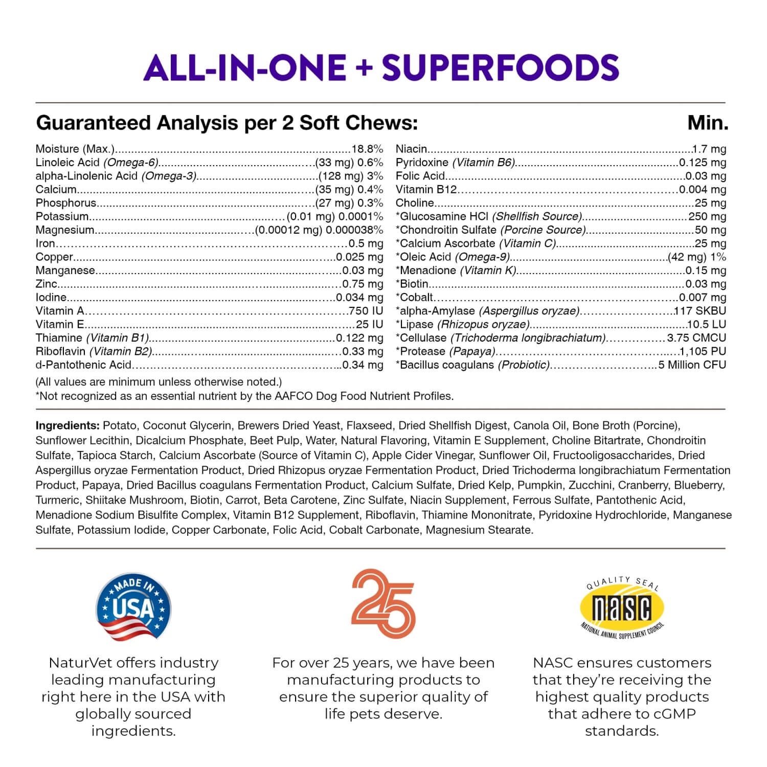 Naturvet Evolutions All-In-One + Superfoods Soft Chew Supplement For Dogs