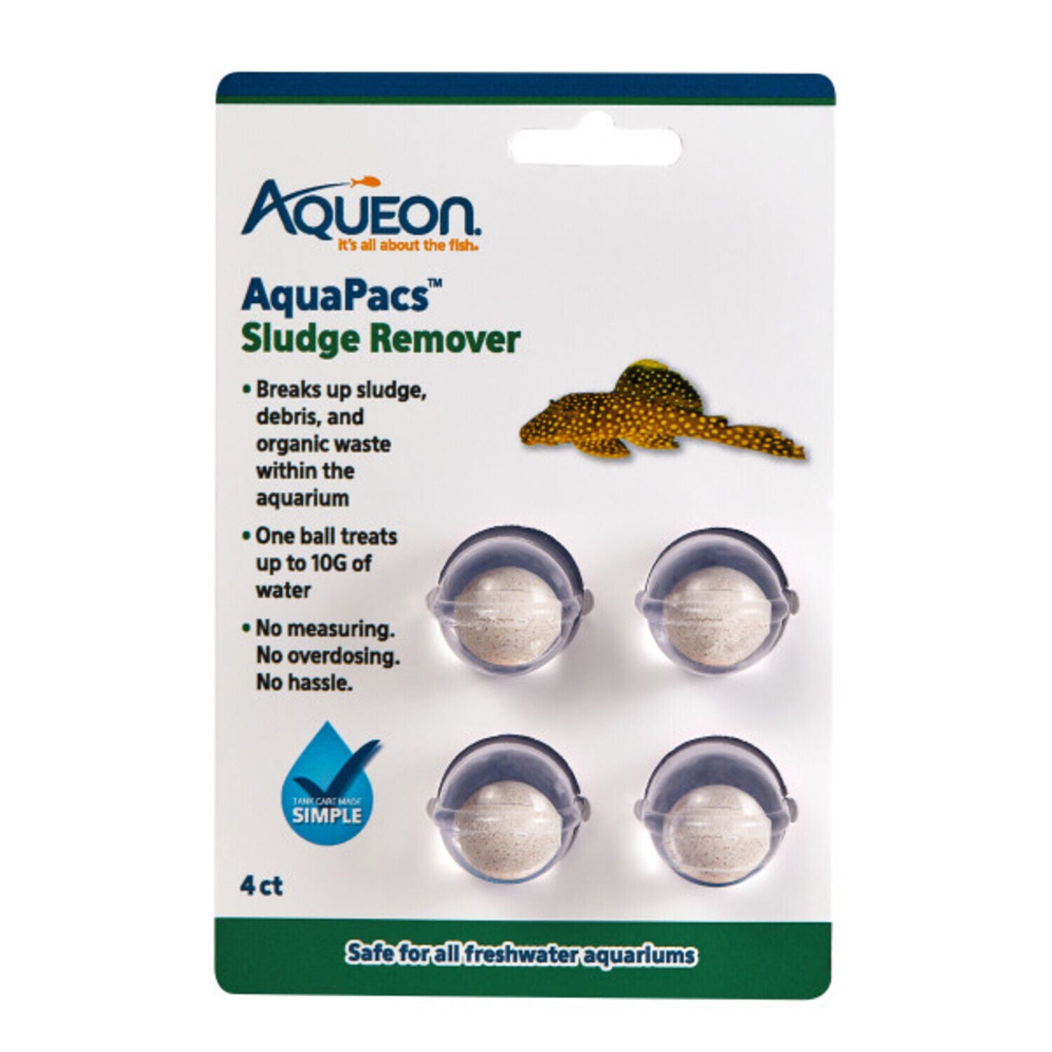Aqueon Aquapacs Sludge Remover, 10 Gallon - 4 Pack