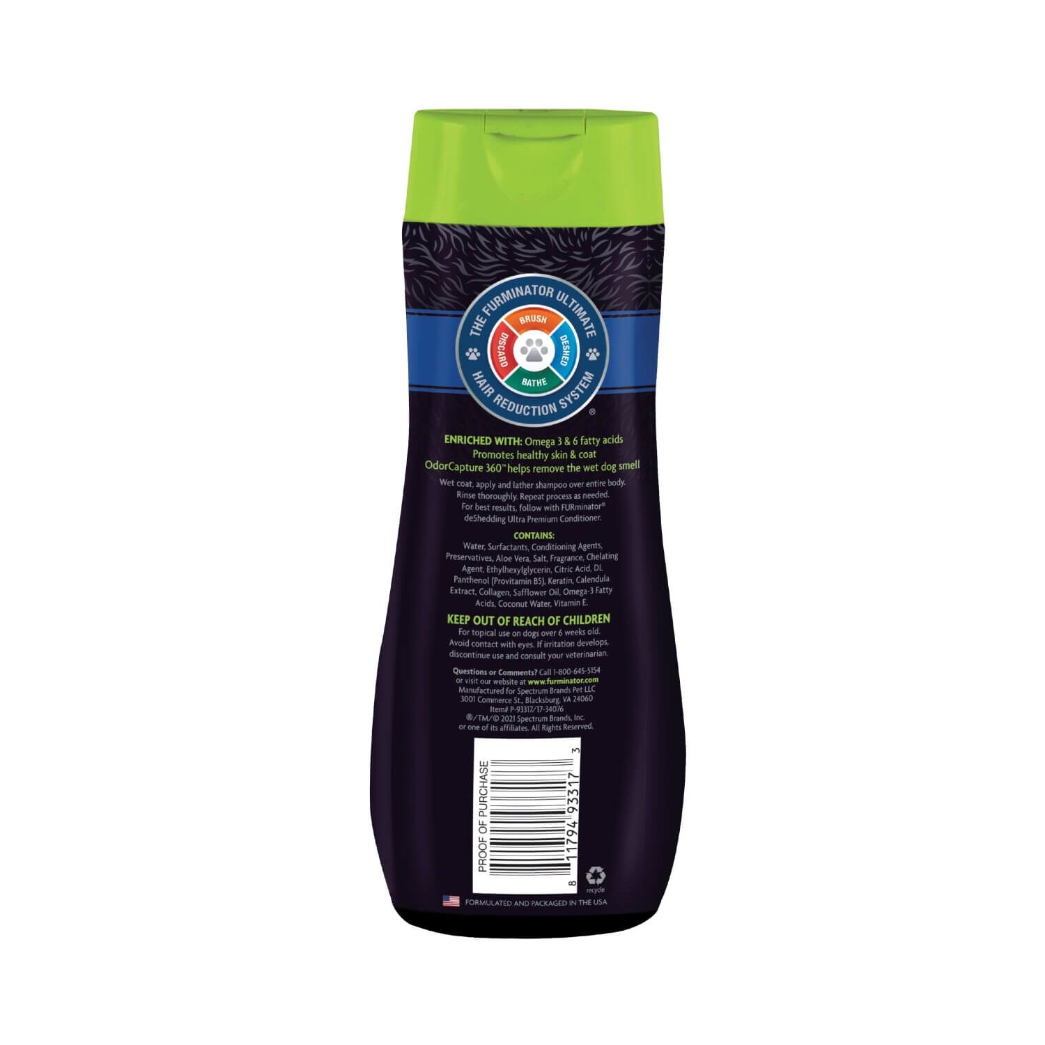 Furminator Deshedding Ultra Premium Shed Control Dog Shampoo, 16Oz