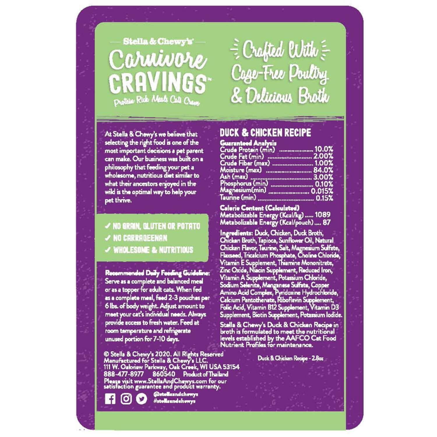 Stella & Chewy's Carnivore Cravings Duck & Chicken Recipe Cat Food