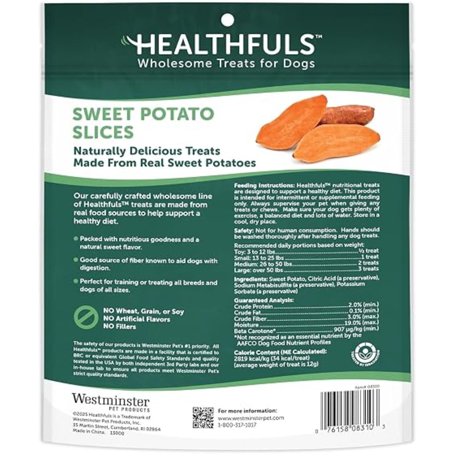 Healthfuls Sweet Potato Slices Natural Dog Treats, 16-Oz Bag