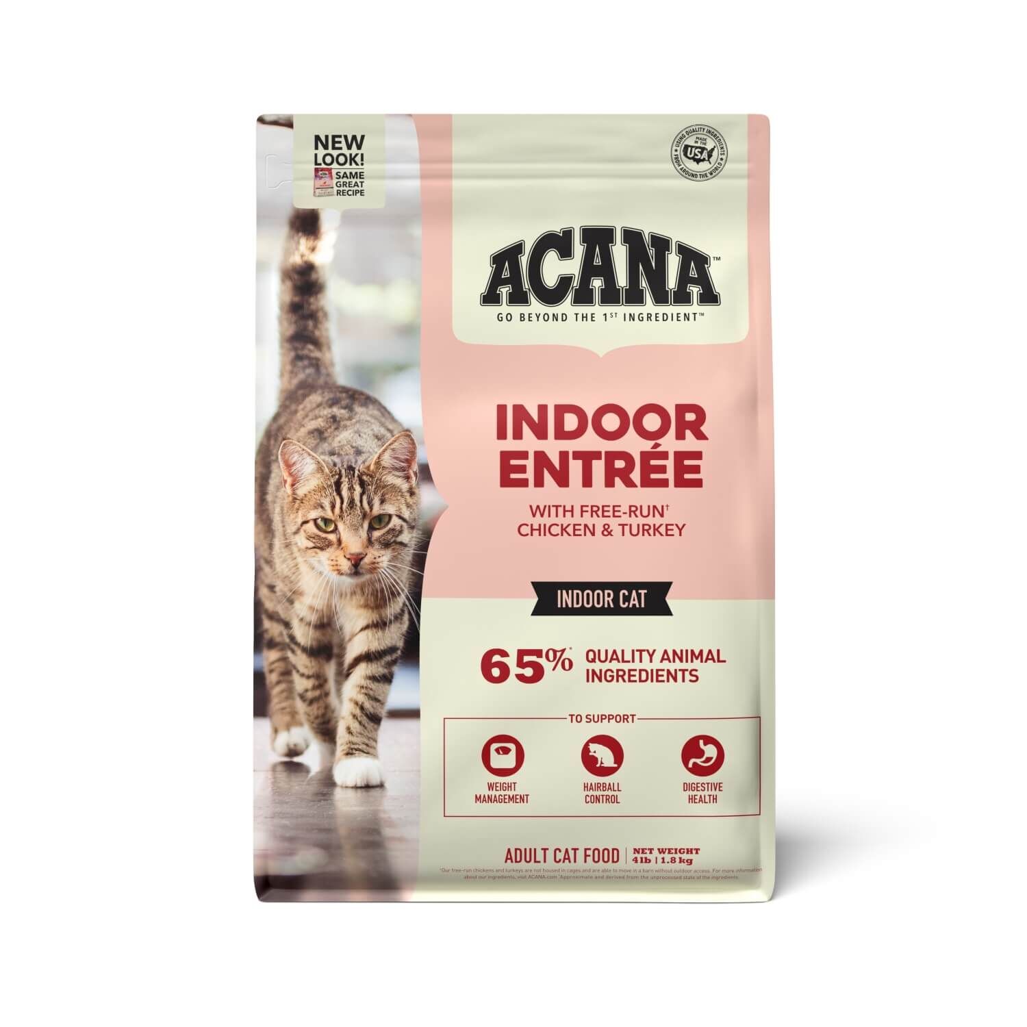 Acana Indoor Entr&eacute;e For Indoor Cats, Chicken Turkey Whole Herring & Rabbit Dry Cat Food