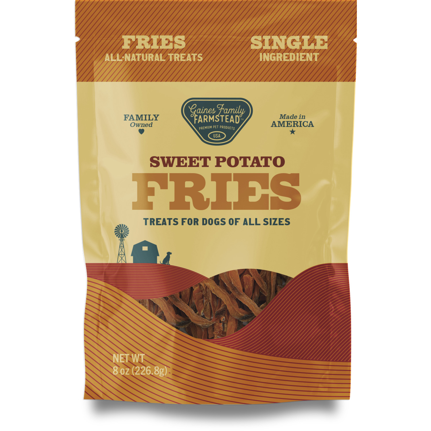 Gaines Family Farmstead Sweet Potato Fries Grain-Free Dog Treats, 8Oz