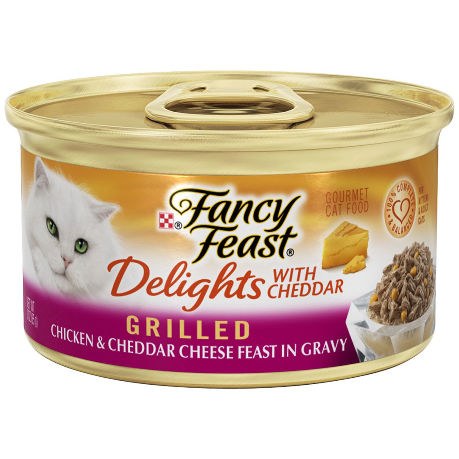 Fancy Feast Delights With Cheddar Grilled Chicken & Cheddar Cheese Feast In Gravy Wet Cat Food