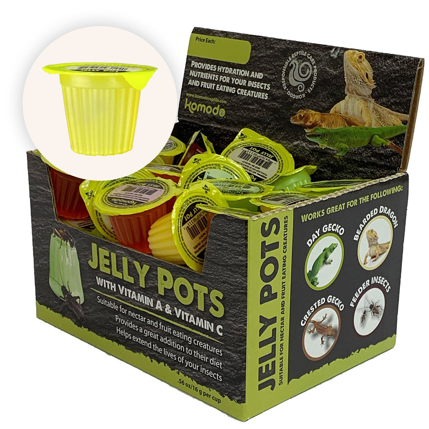 Komodo Jelly Pots - Fruit Mix Cricket Food