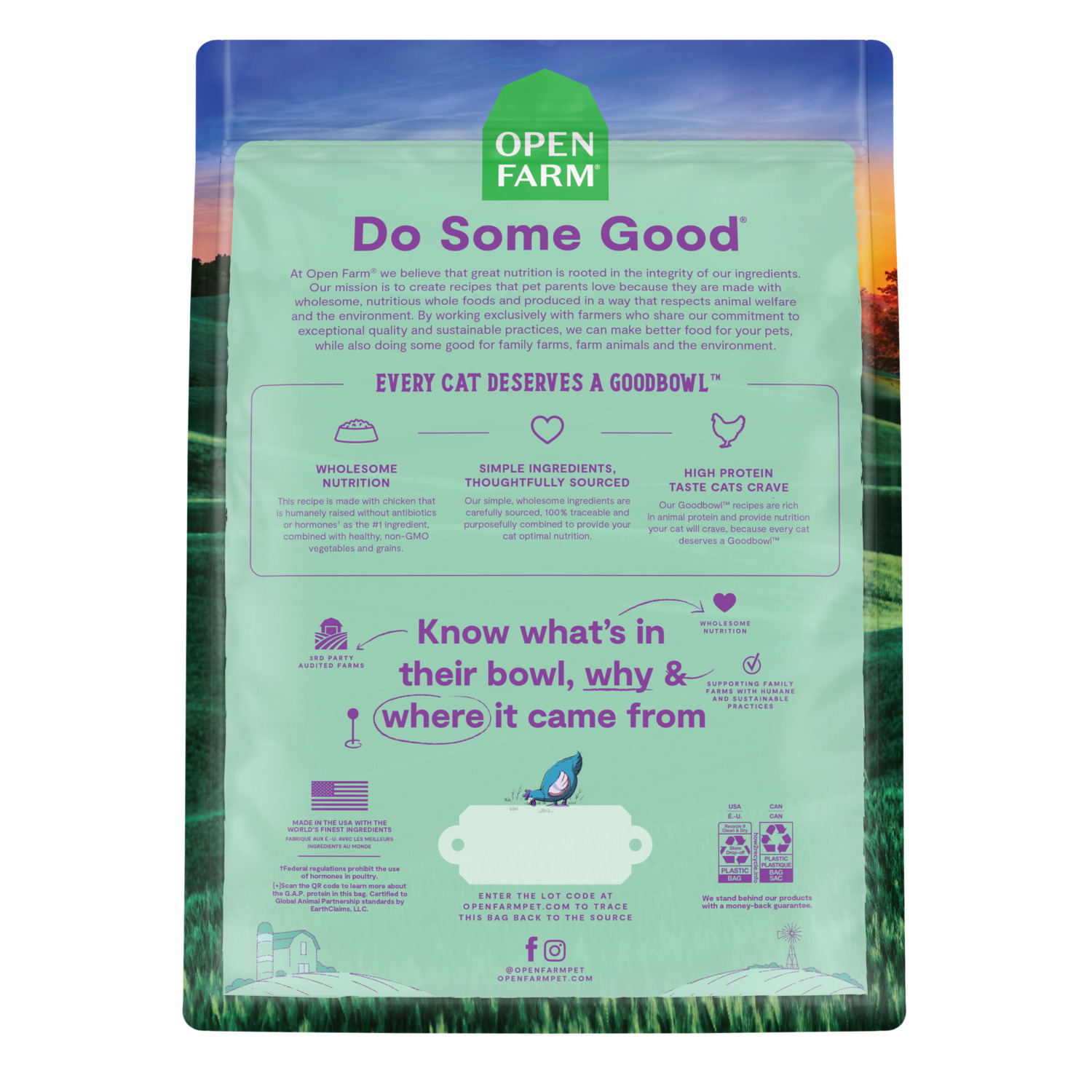 Open Farm Goodbowl Harvest Chicken & Brown Rice Recipe Dry Cat Food, 7Lb