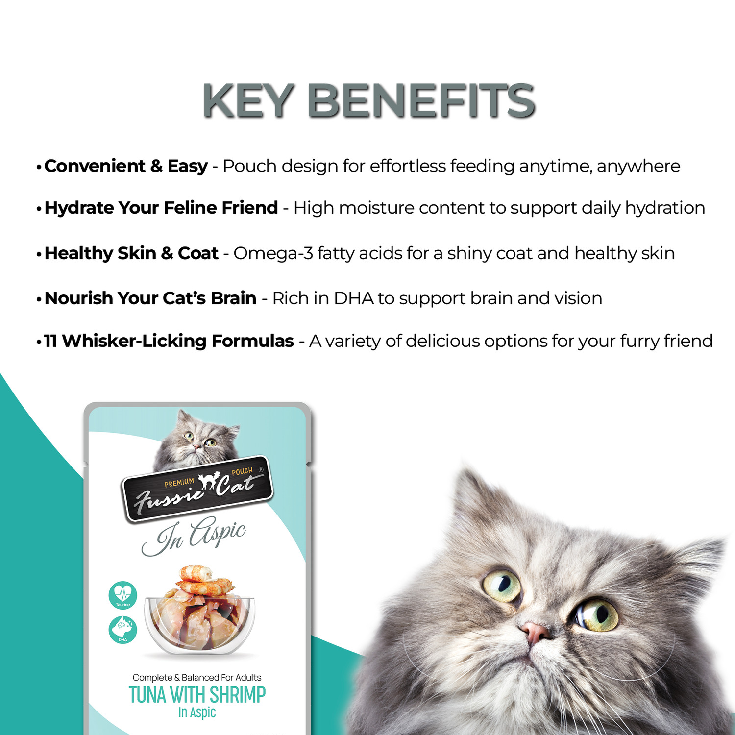 Fussie Cat Premium Tuna With Shrimp In Aspic Wet Cat Food, 2.47-Oz