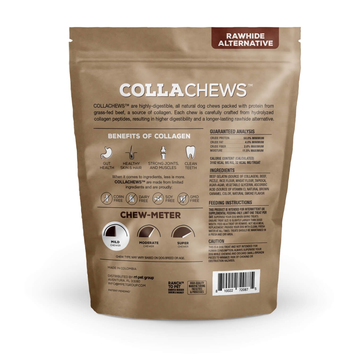 Collachews 5" Collagen Sticks Bully Flavor Dog Treats