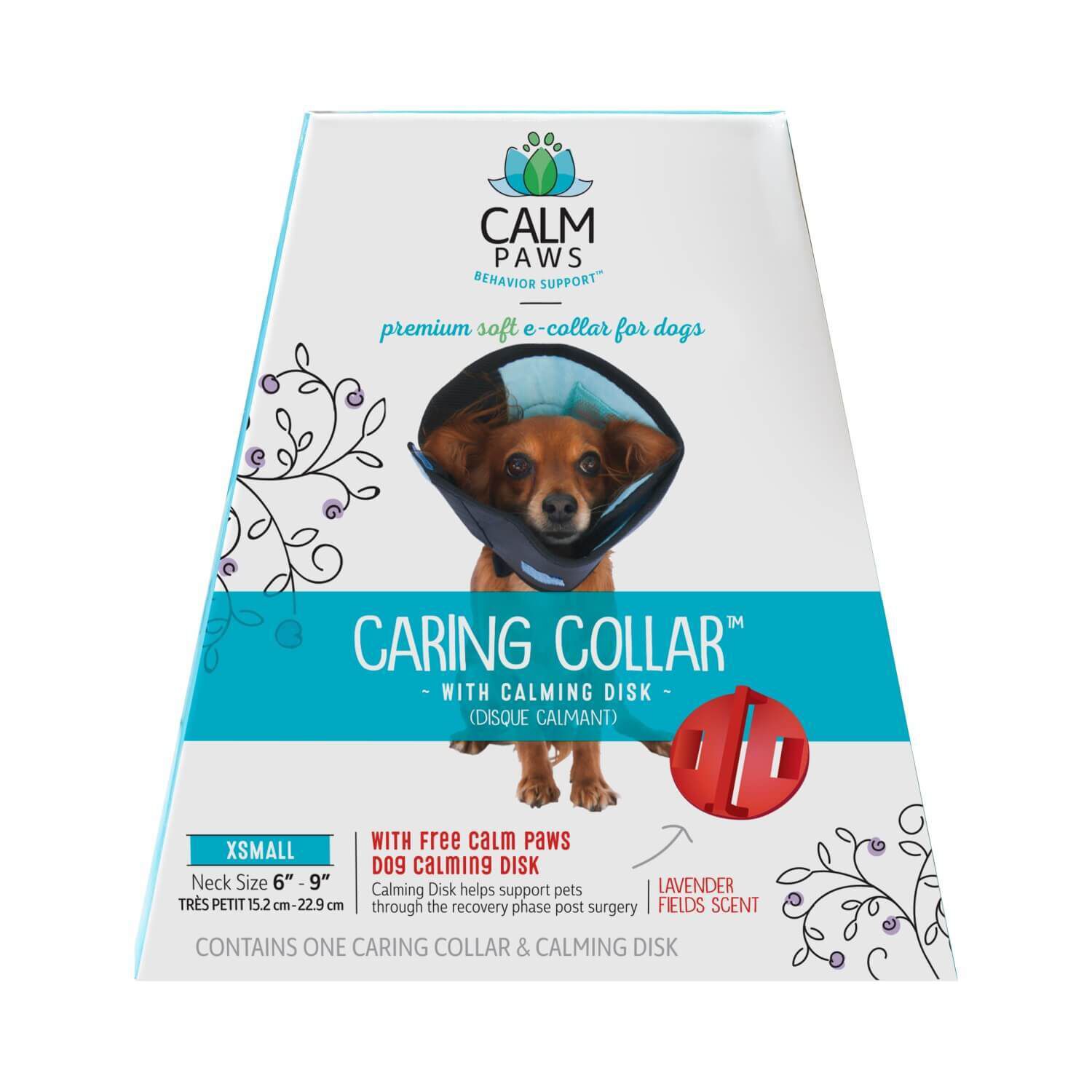Calm Paws Dog Caring Collar With Calming Disk For Small Dogs
