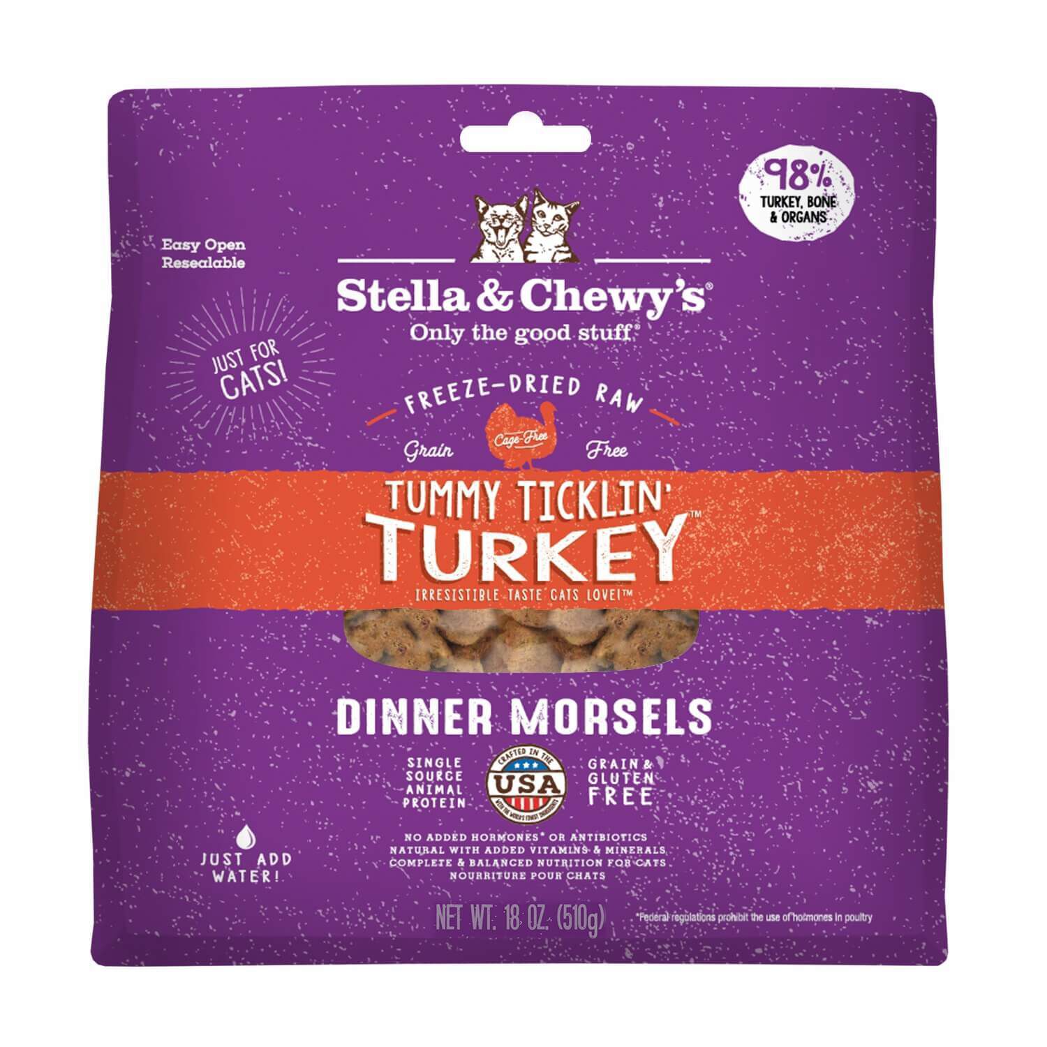 Stella & Chewy's Tummy Ticklin' Turkey Recipe Freeze-Dried Cat Food
