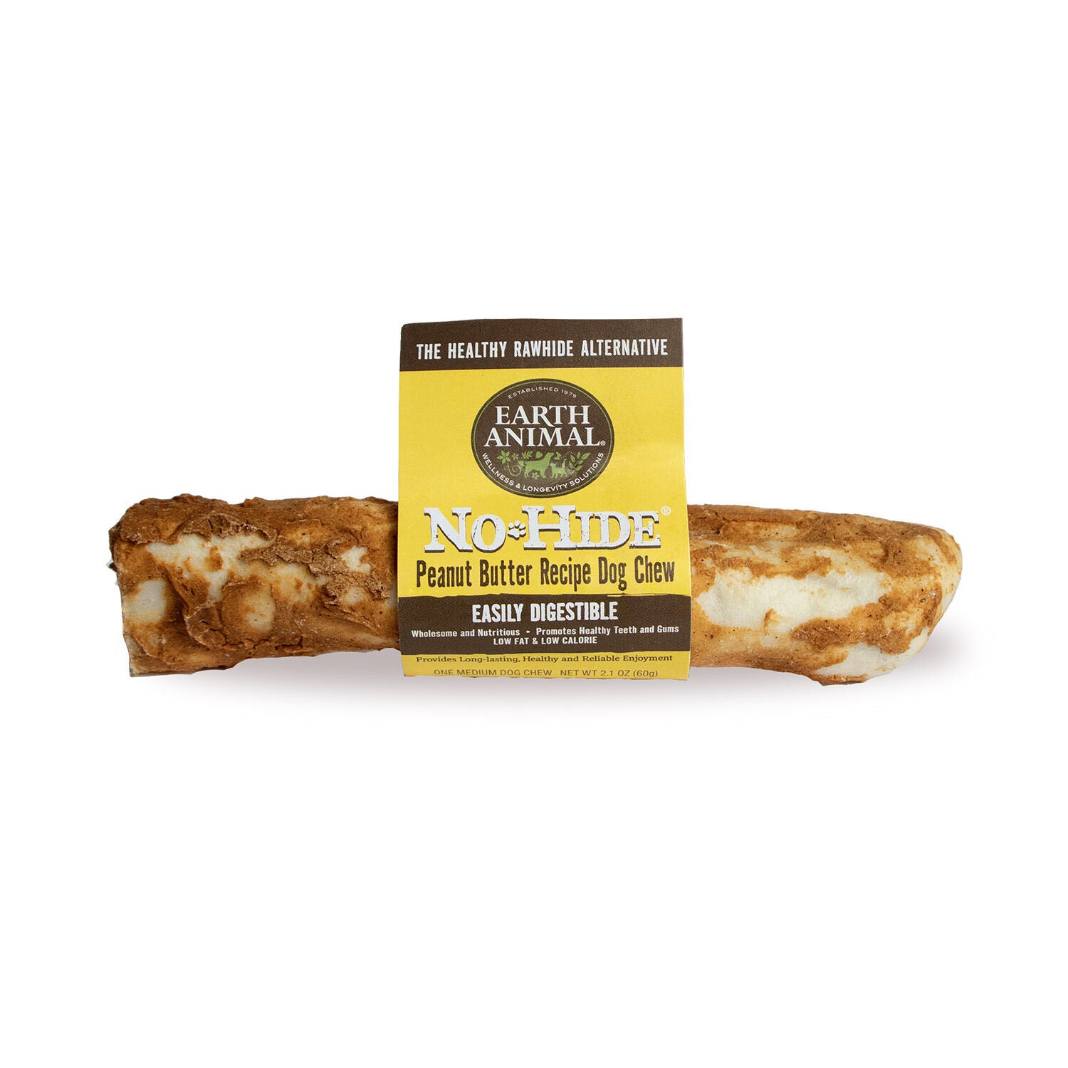 Earth Animal No-Hide Rawhide Alternative Dog Treat Chew, Peanut Butter