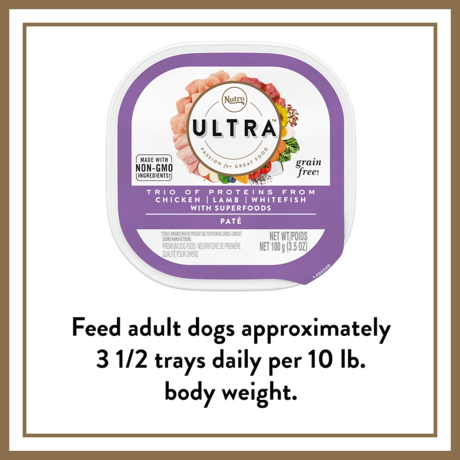 Nutro Ultra Small Breed Grain Free Trio Of Proteins Chicken, Lamb & Whitefish Pate Wet Dog Food