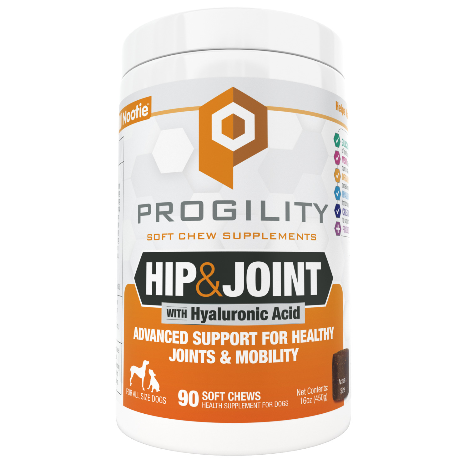 Progility Hip & Joint Soft Chew Supplement For Dogs, 90Ct