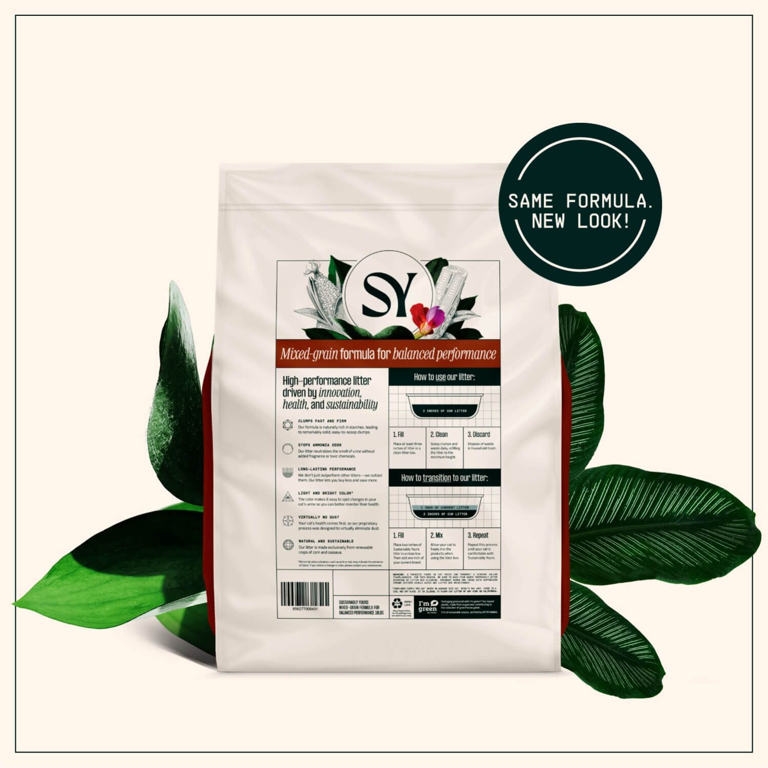 Sustainably Yours Mixed Grain Balanced Performance Plant Based Cat Litter