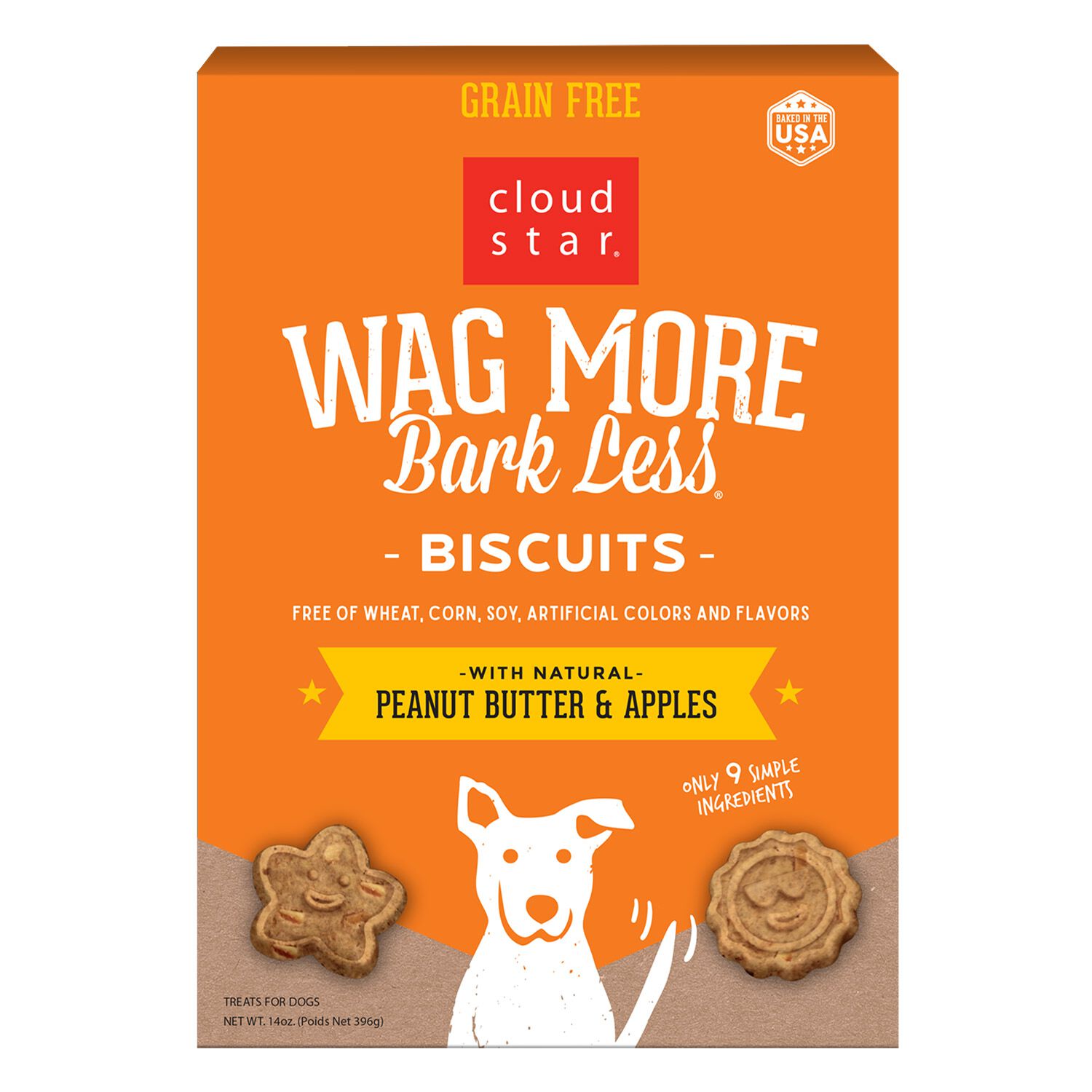 Cloud Star Grain Free Oven Baked With Peanut Butter & Apples Dog Treat