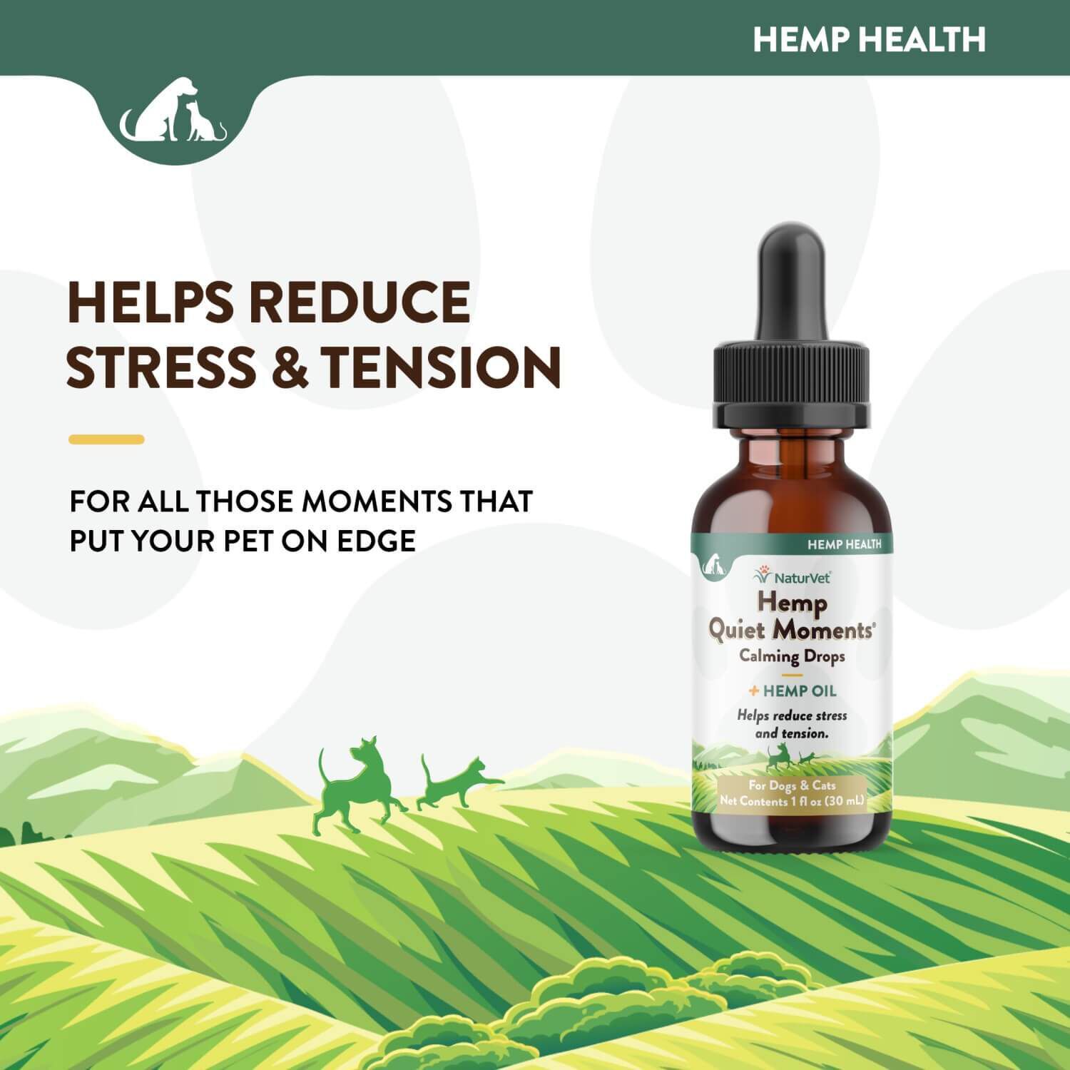 Naturvet Hemp Quiet Moments Calming Aid Drops For Dogs & Cats