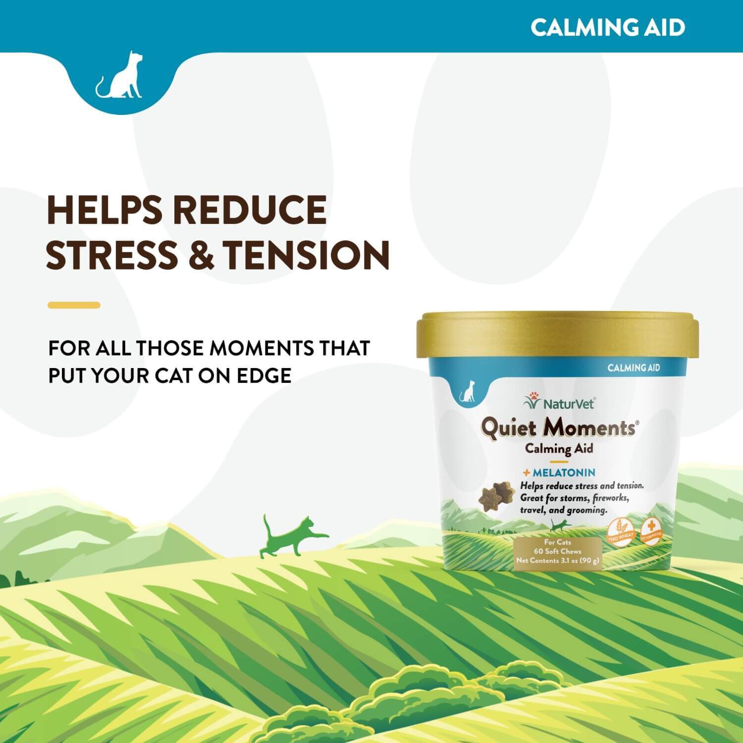 Naturvet Quiet Moments Calming Aid Cat Soft Chews With Melatonin