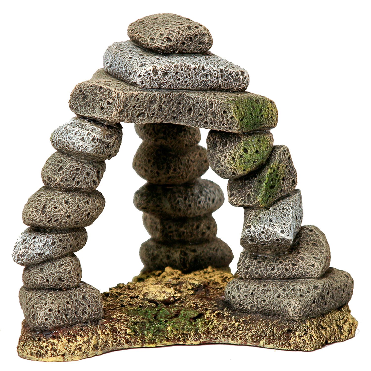 Blue Ribbon Exotic Environments Triple Pebble Archway Aquarium Ornament