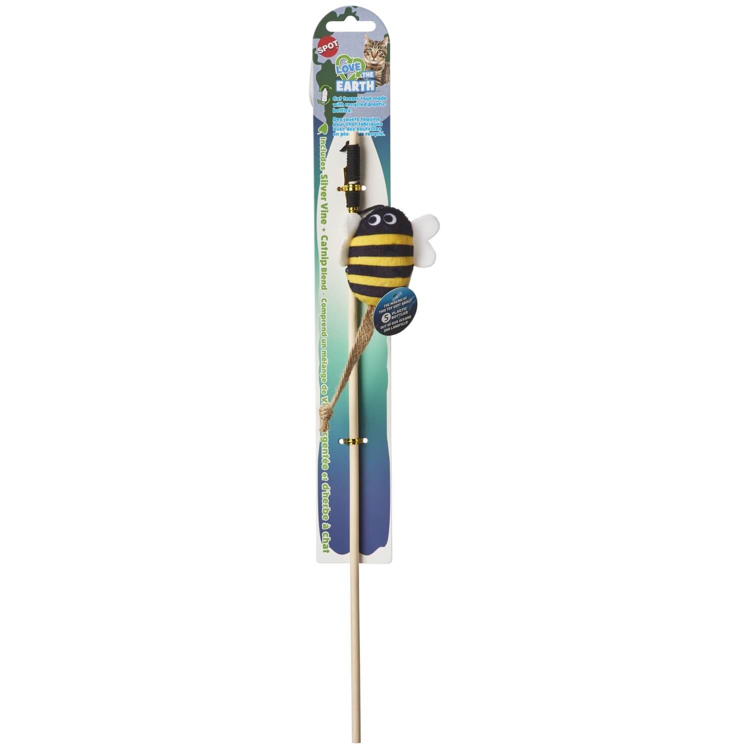 Spot Love The Earth Insect Teaser Wand Catnip Cat Toy - Assorted Characters