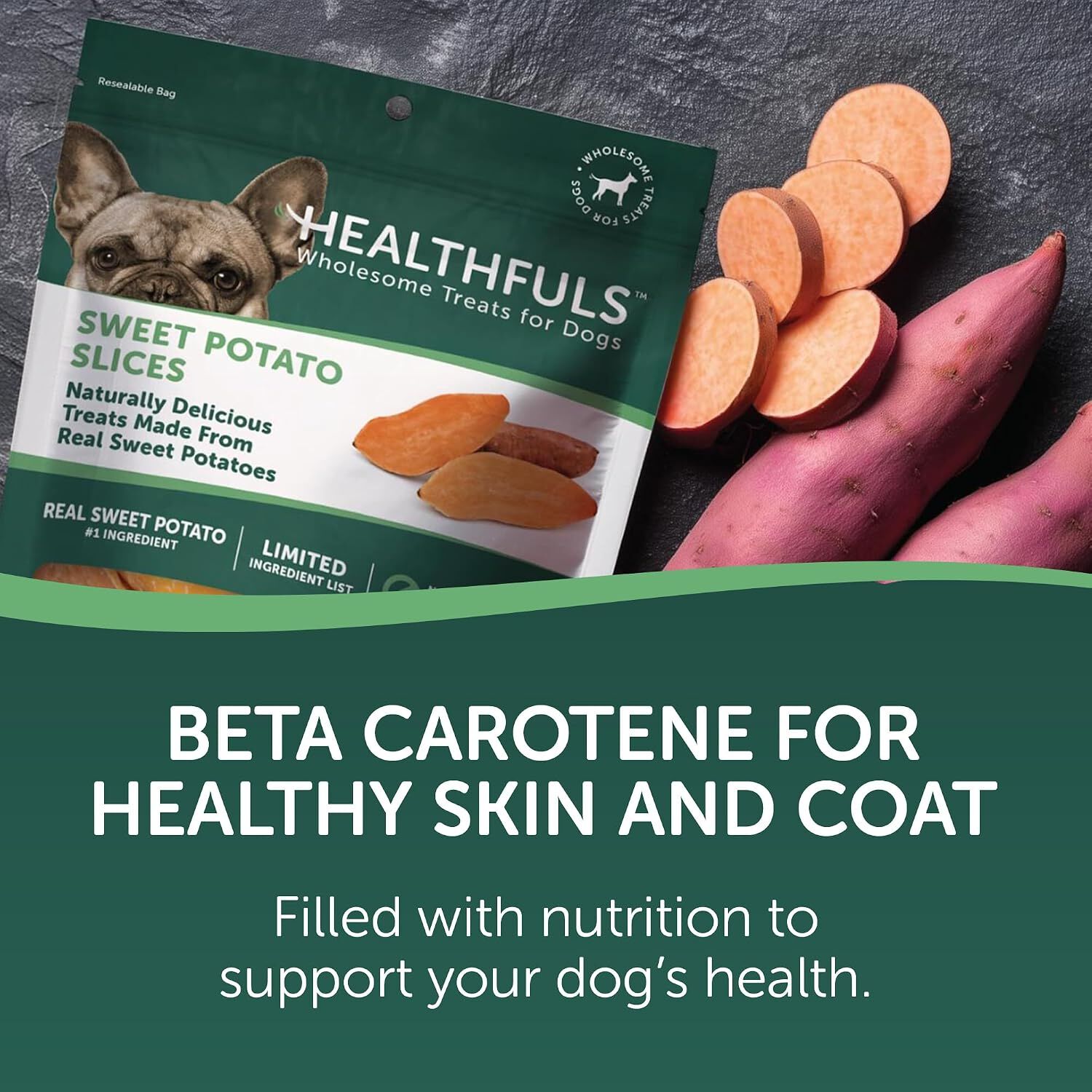 Healthfuls Sweet Potato Slices Natural Dog Treats, 16-Oz Bag