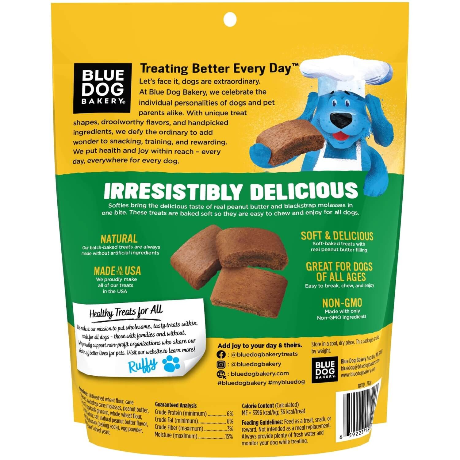 Blue Dog Bakery Softies Peanut Butter Flavored Soft Dog Treats