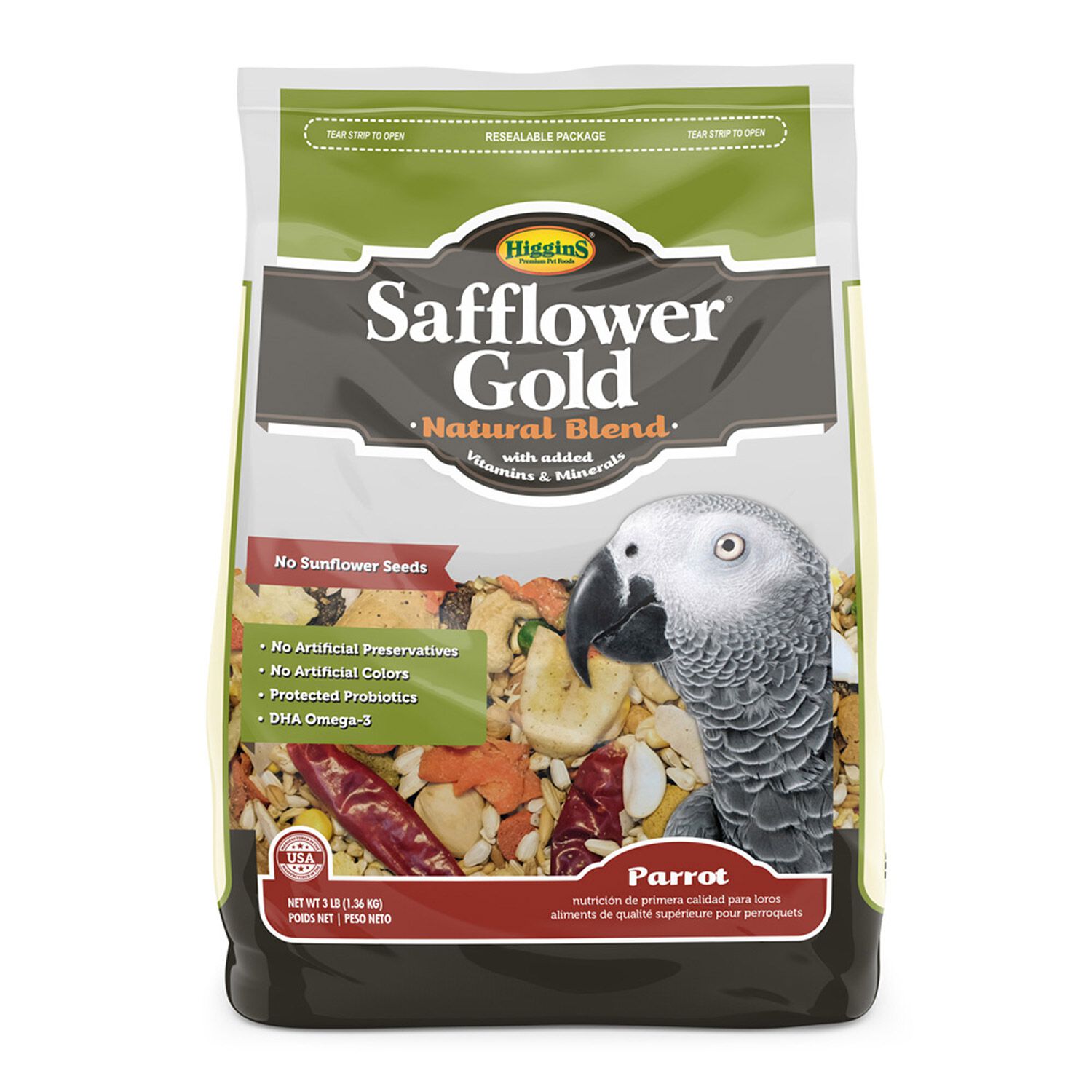 Higgins Safflower Gold Parrot Bird Food