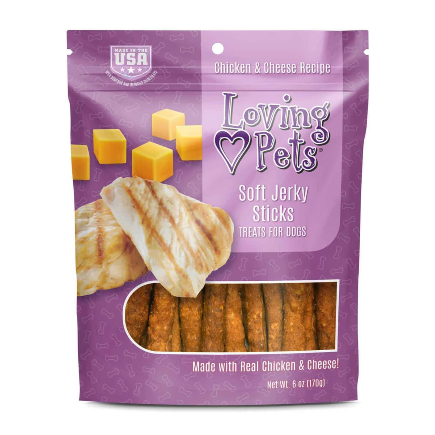 Loving Pets  Sticks Chicken & Cheese Soft Jerky Sticks Dog Treats
