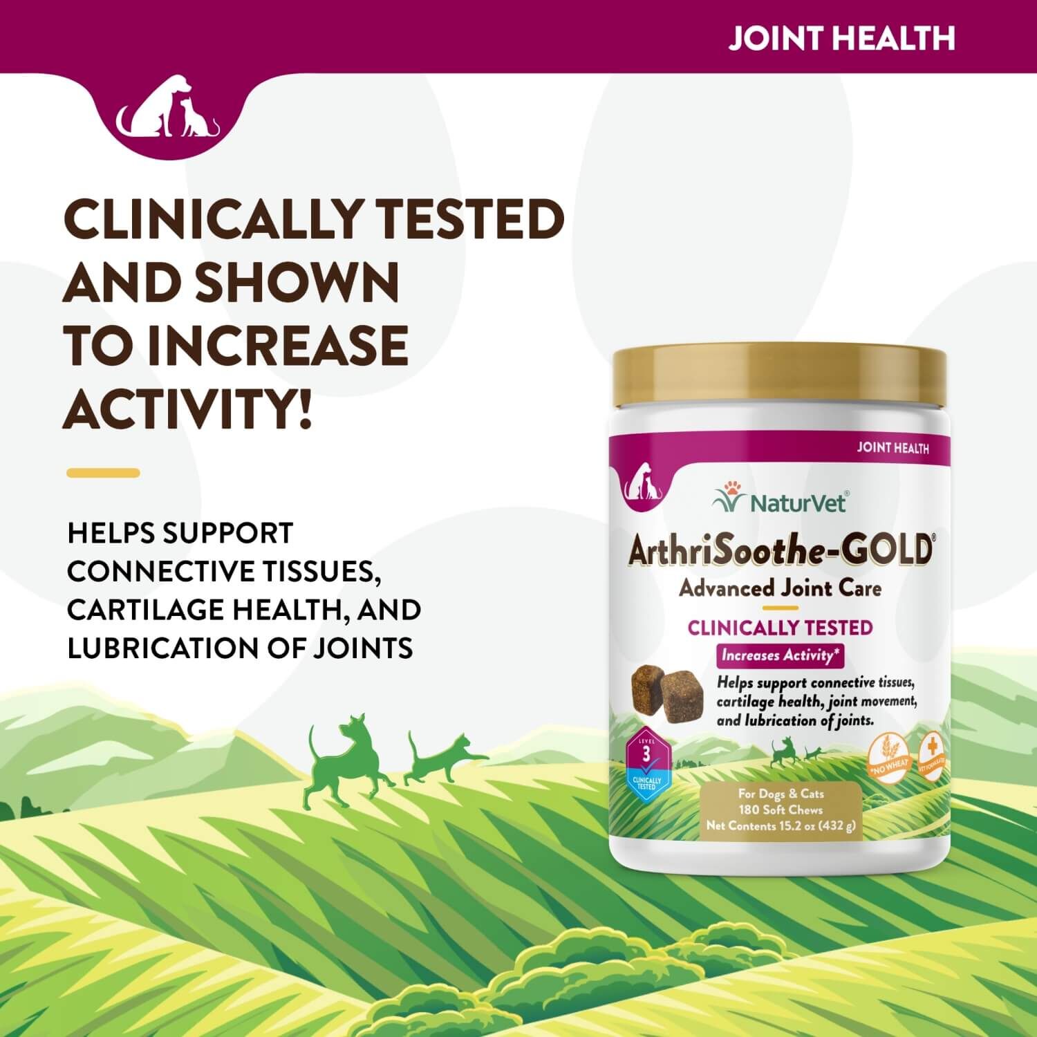 Naturvet Arthrisoothe-Gold Advanced Joint Care Soft Chew Dog & Cat Supplements
