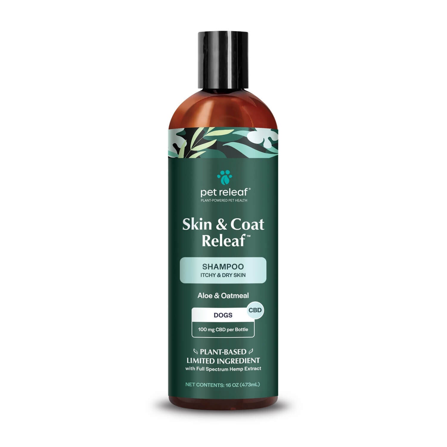 Pet Releaf Skin And Coat Releaf Cbd Infused Dog Shampoo For Itchy & Dry Skin, 100Mg Cbd Per Bottle