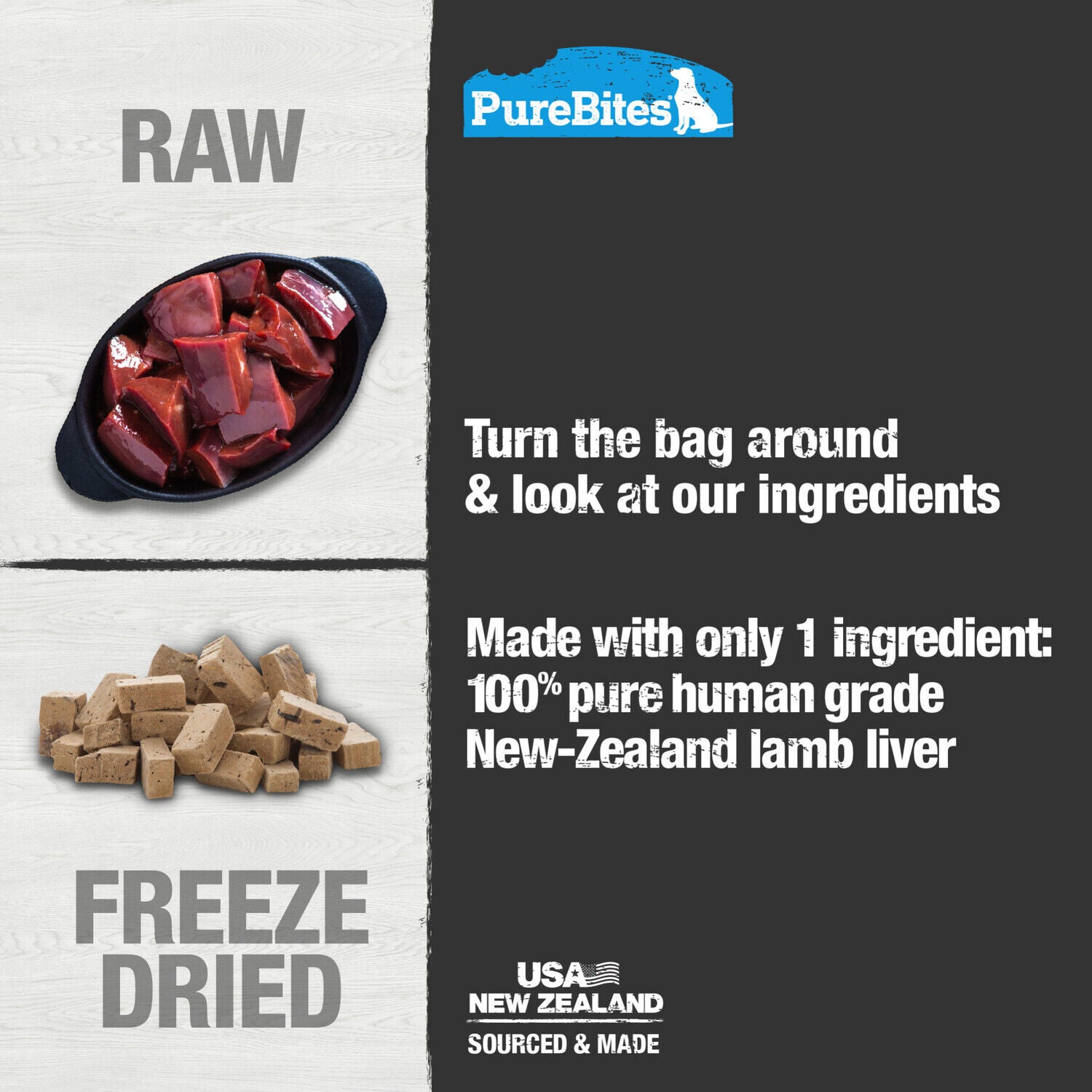 Purebites Lamb Freeze Dried Dog Treats, 1 Ingredient, Made In Usa, 3.35Oz
