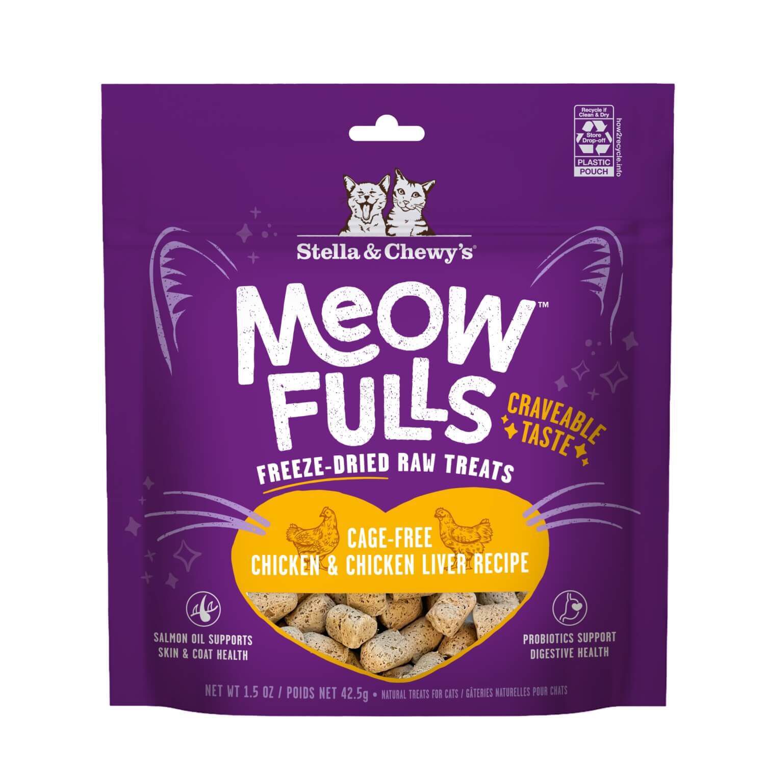Stella & Chewy's Meowfulls Freeze Dried Cat Treats, Chicken & Chicken Liver Recipe