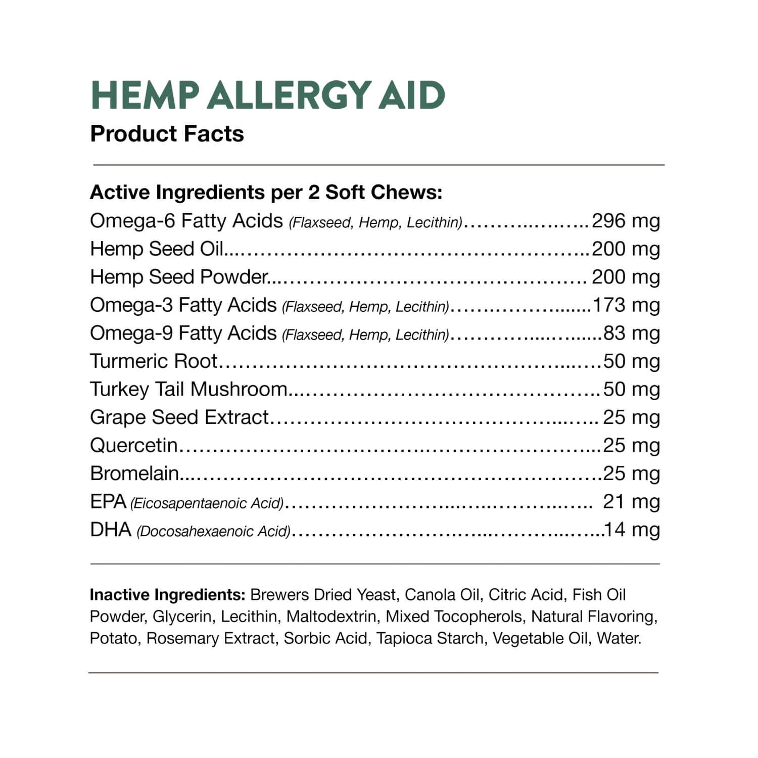 Naturvet Hemp Allergy Aid Soft Chews For Dogs