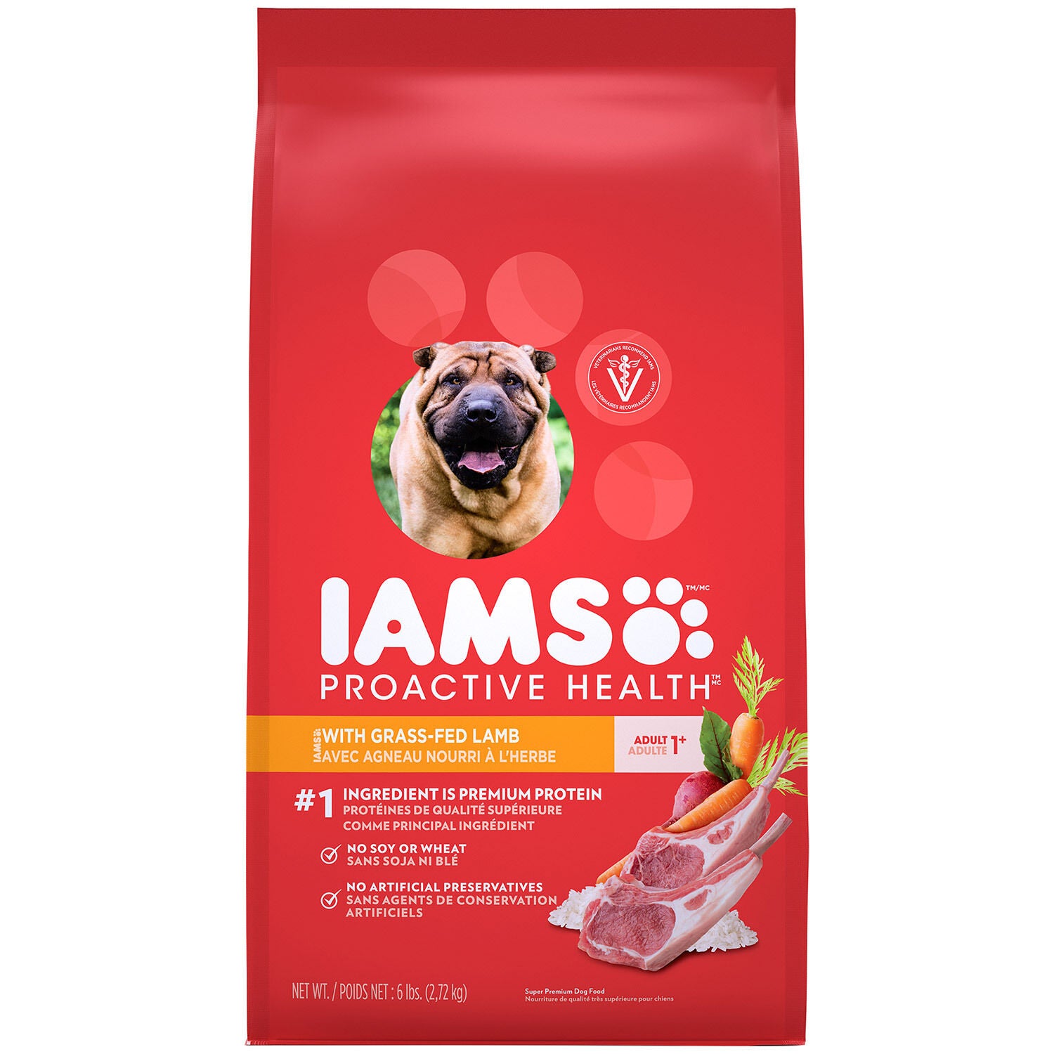 Iams Adult Proactive Health With Grass-Fed Lamb Dry Dog Food