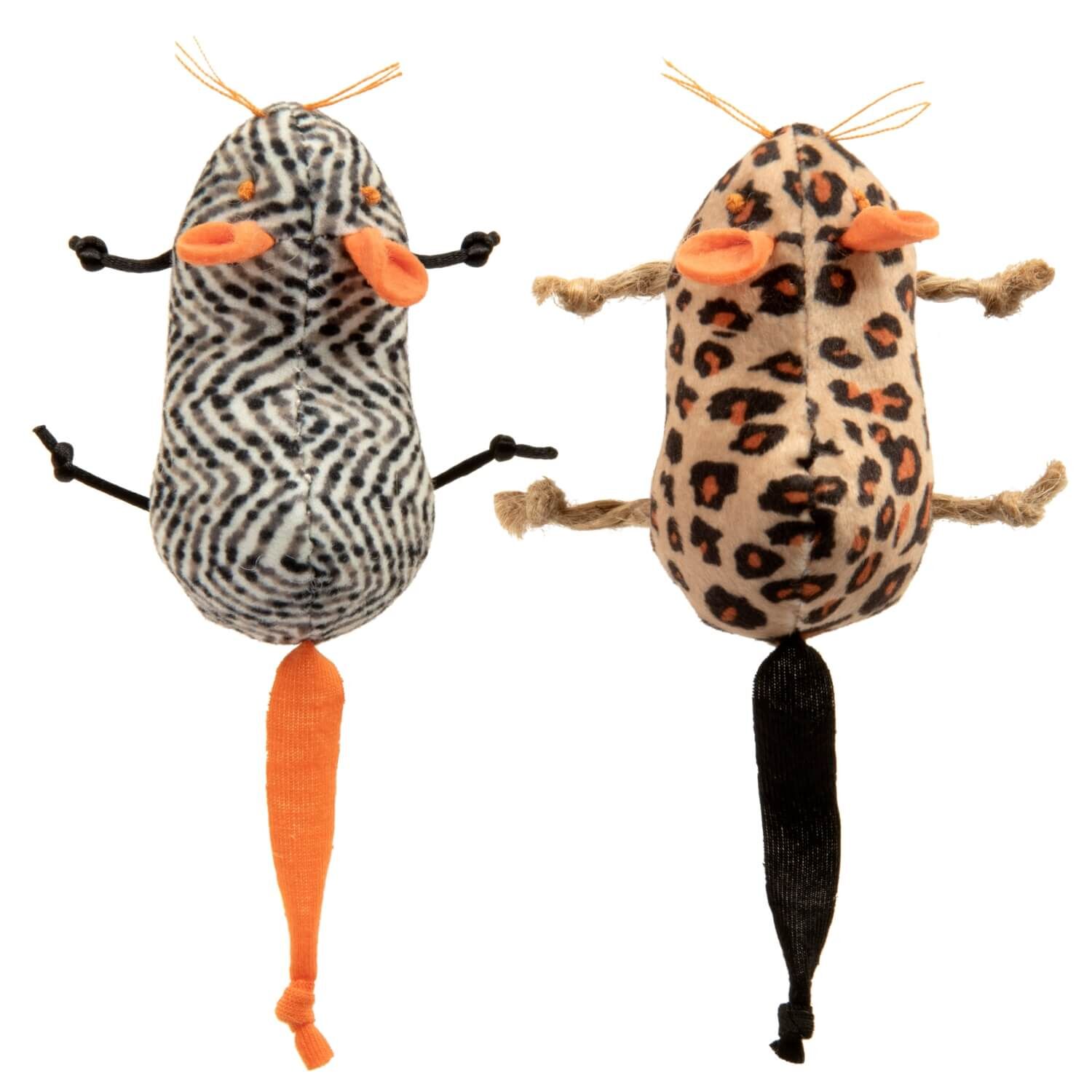 Instincts By Smartykat&reg; Safari Creepers&trade; Happynip&reg; Catnip & Silvervine Refillable Plush Rat Cat Toys With Tube Of Happynip&reg;