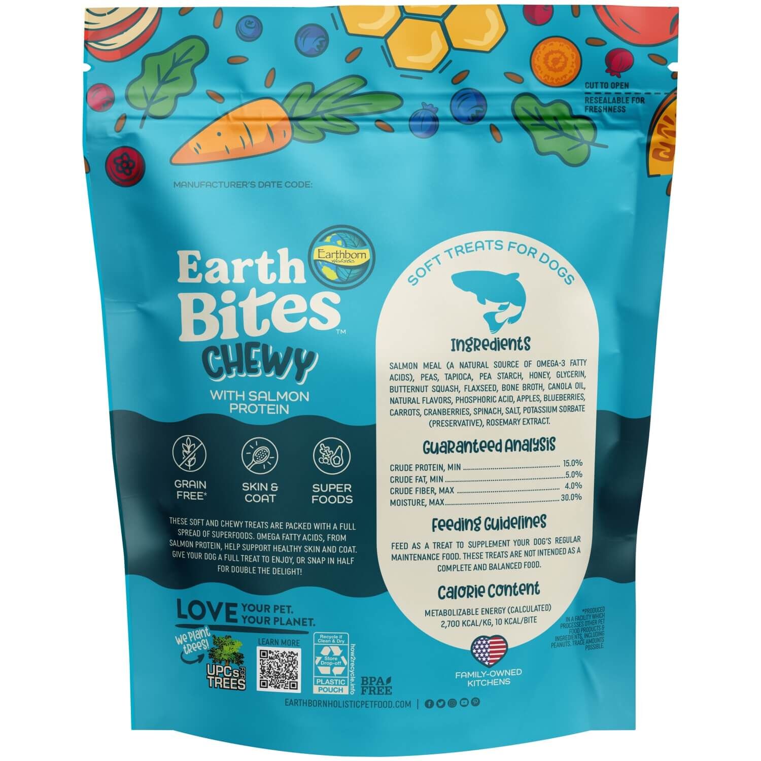 Earthborn Holistic Earthbites Chewy Soft Dog Treats With Salmon Protein