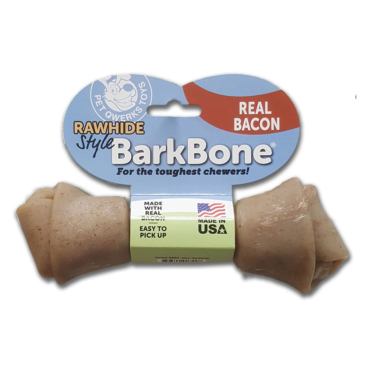Pet Qwerks Rawhide Style Bacon Nylon Dog Chew