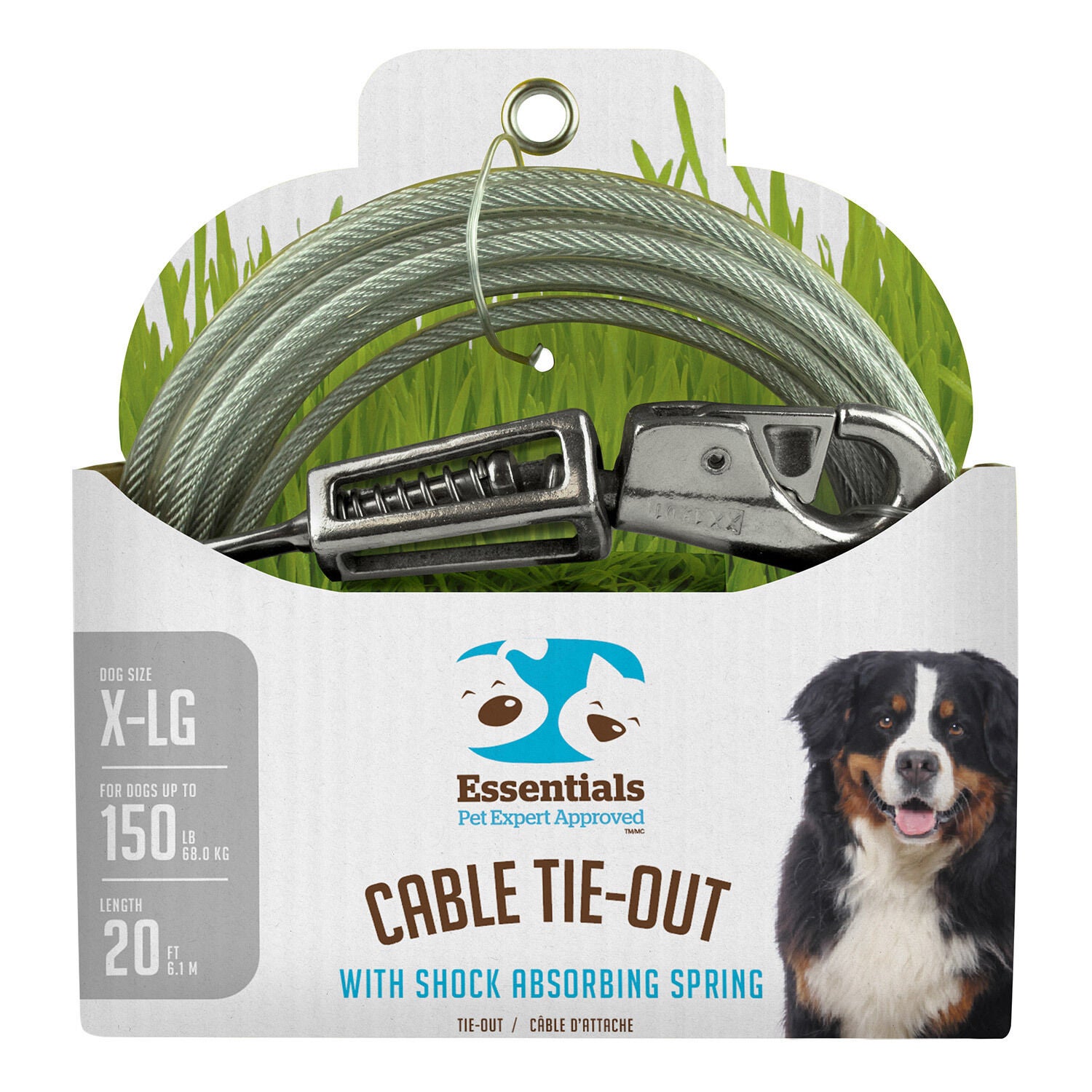 Boss Pet X-Large Dog Tie-Out With Spring 20'
