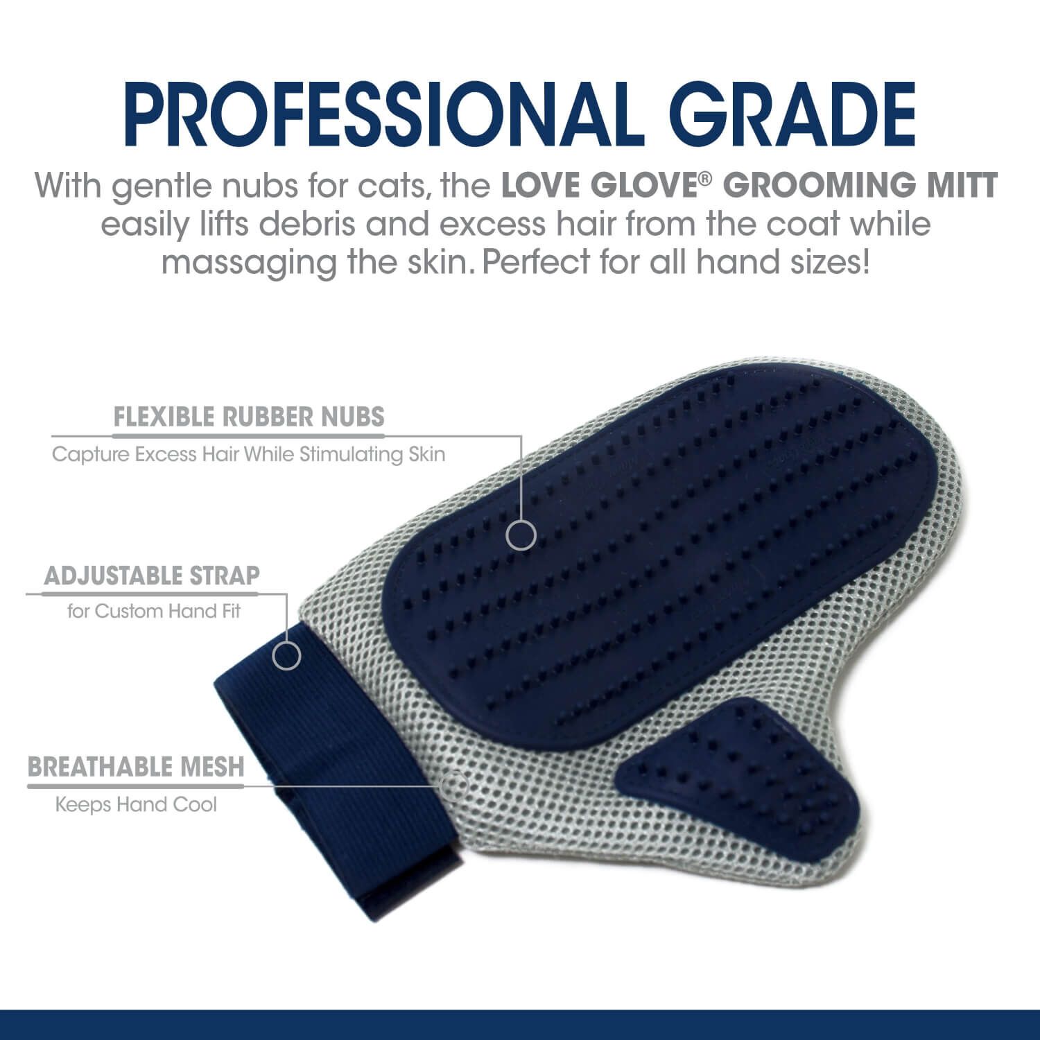 Magic Coat Professional Series Love Glove Grooming Mitt For Cats