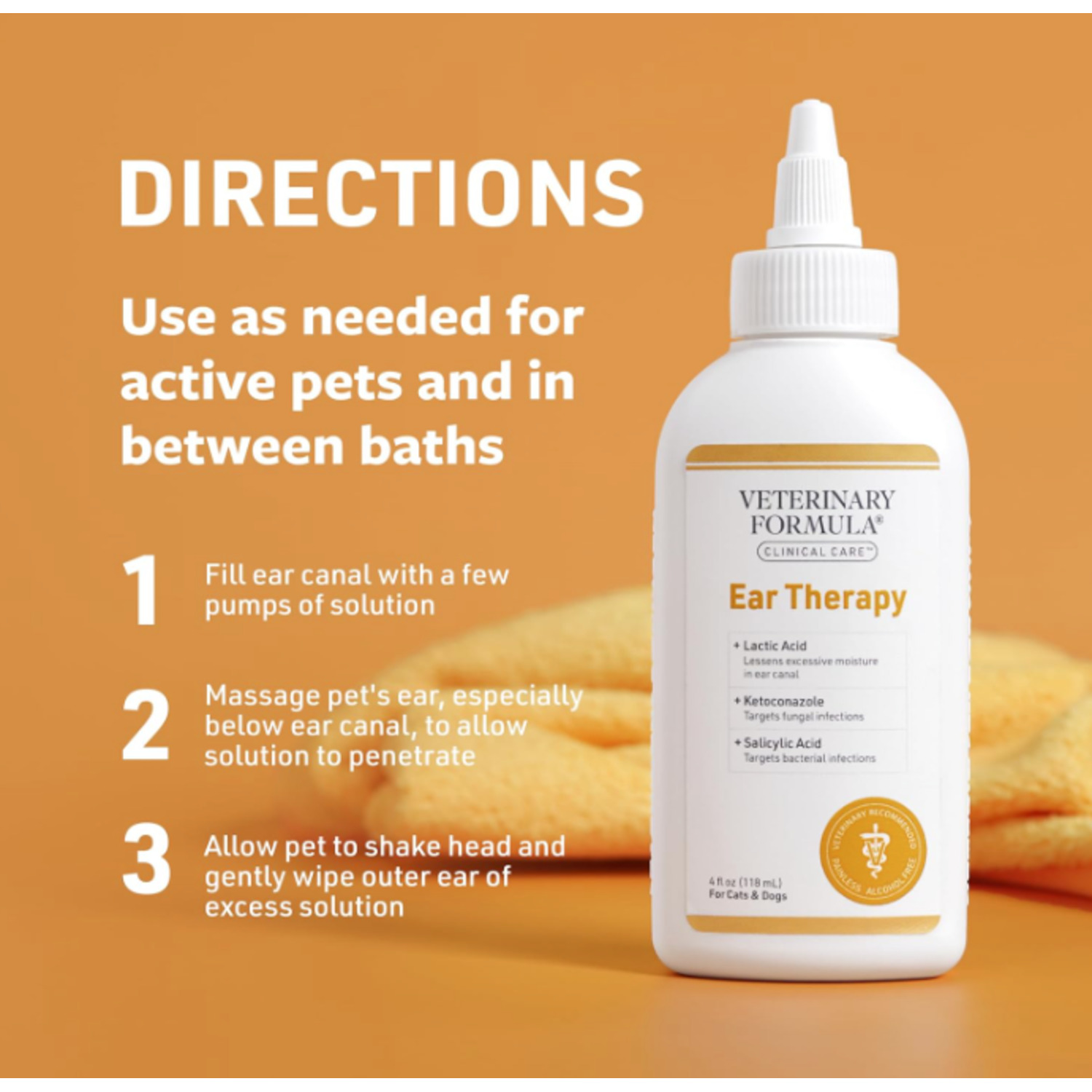 Veterinary Formula Clinical Care Ear Therapy Cat & Dog Ear Cleaner