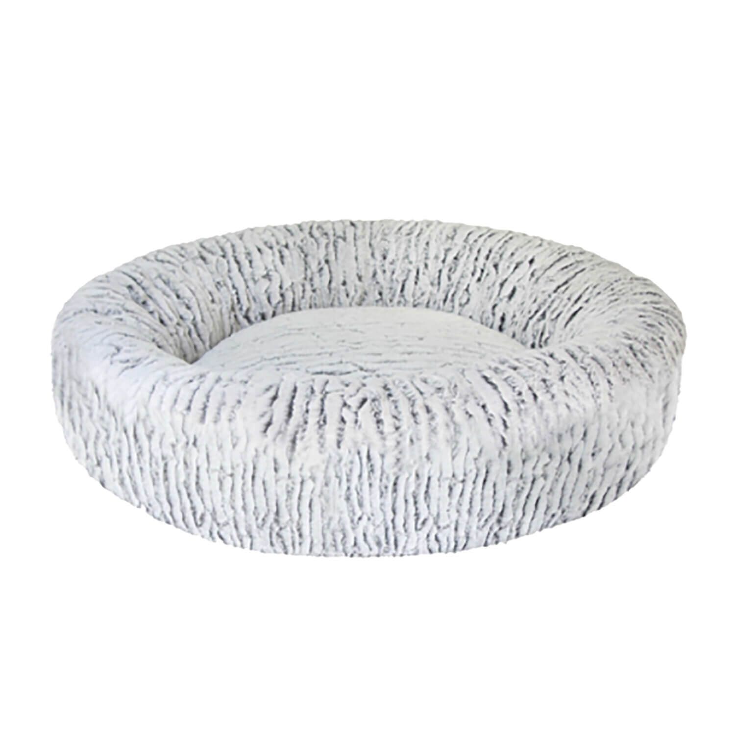 Sleep Zone Ethical Products Two-Tone Plush Pet Bed -White/Black