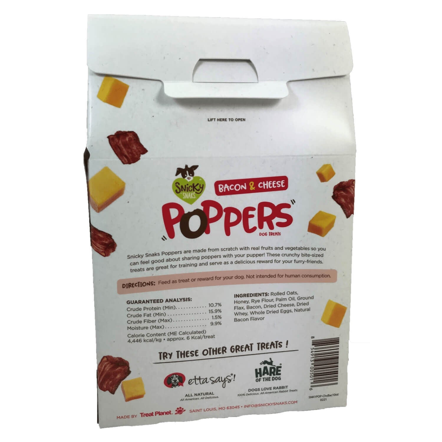 Snicky Snaks Bacon And Cheese Poppers Dog Treats