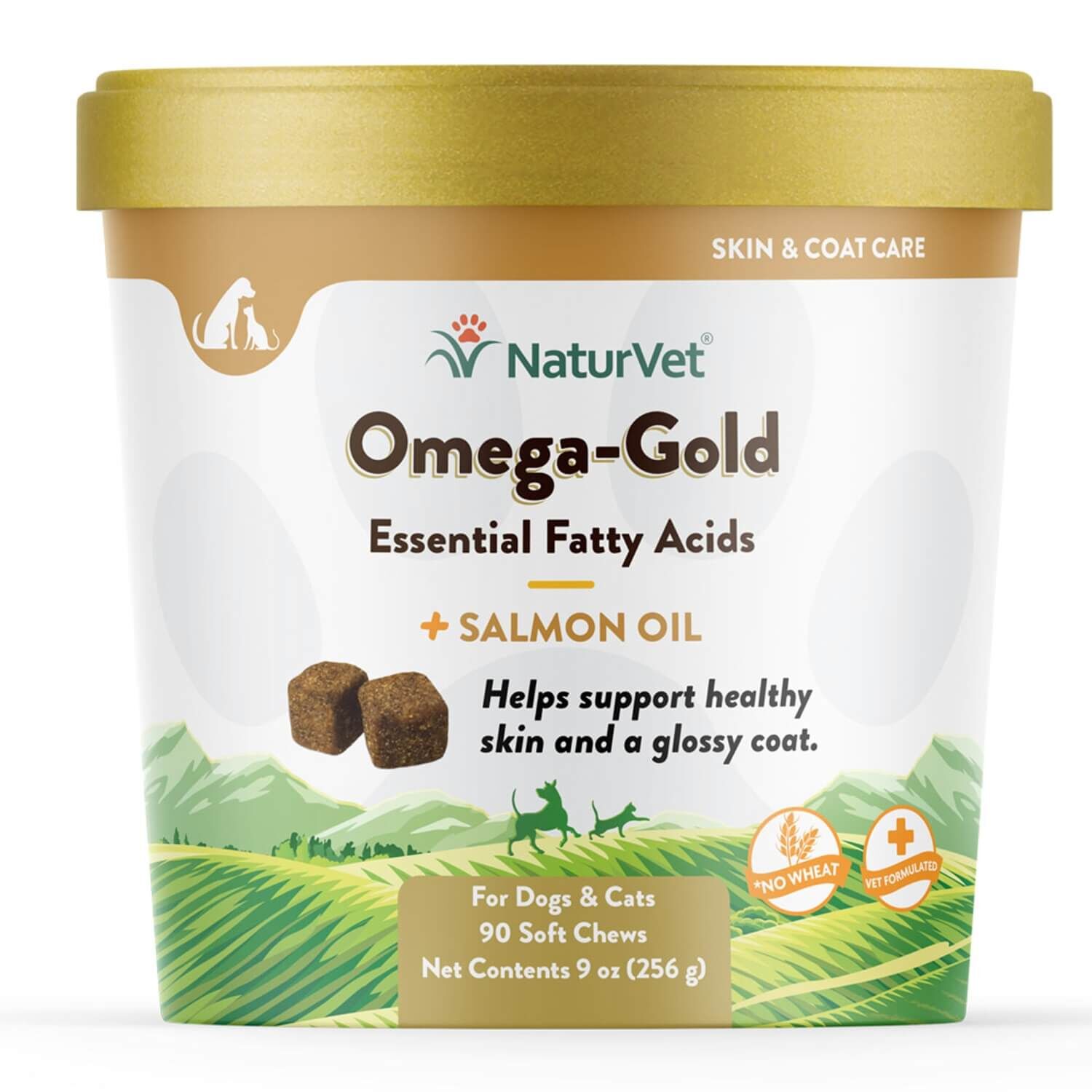 Naturvet Omega-Gold Plus Salmon Oil Skin & Coat Soft Chew Supplements For Dogs & Cats