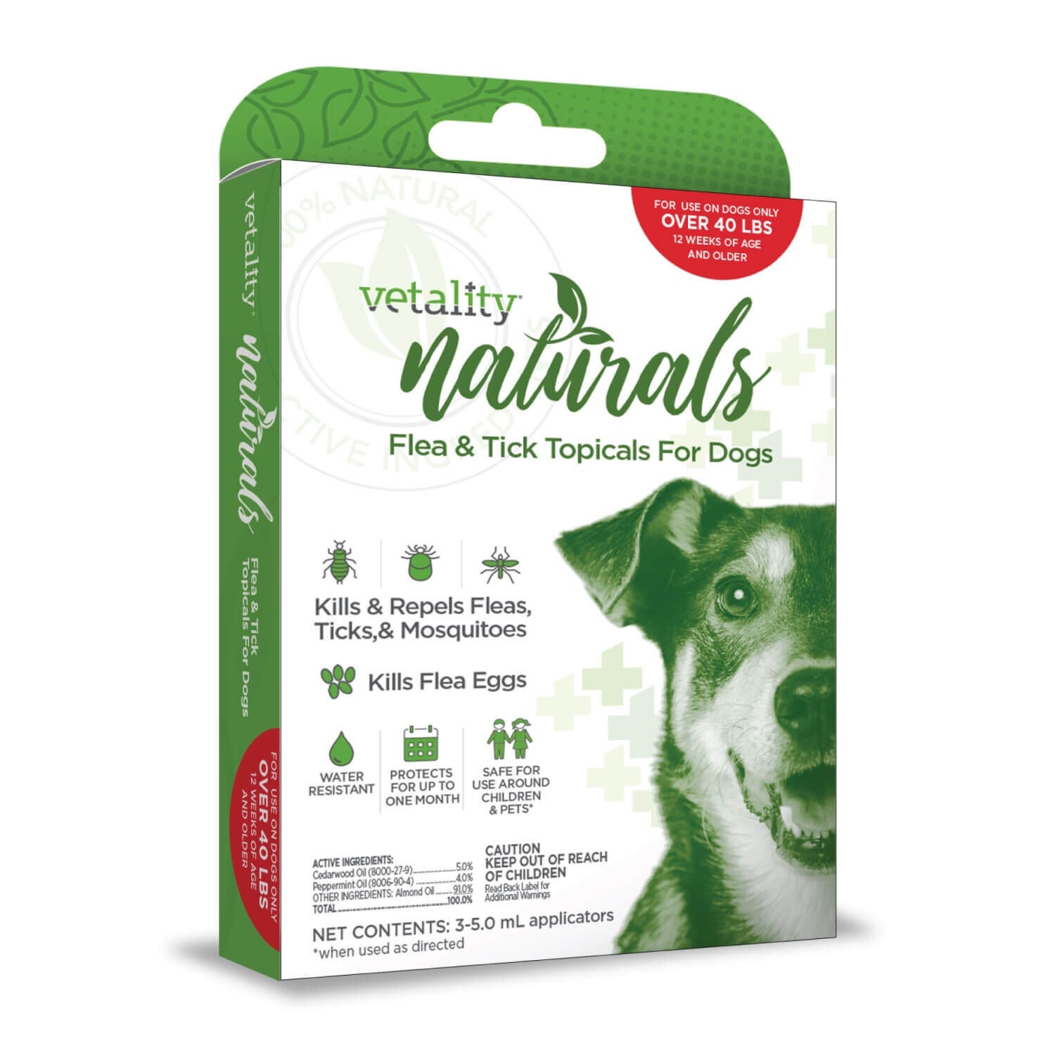 Vetality Naturals Flea & Tick Topicals For Dogs&nbsp; 40 Lbs