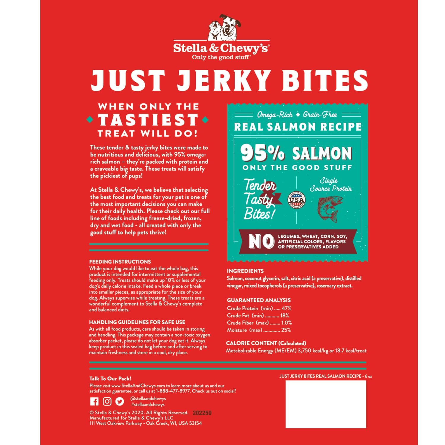 Stella & Chewy's Just Jerky Bites Salmon Dog Treats