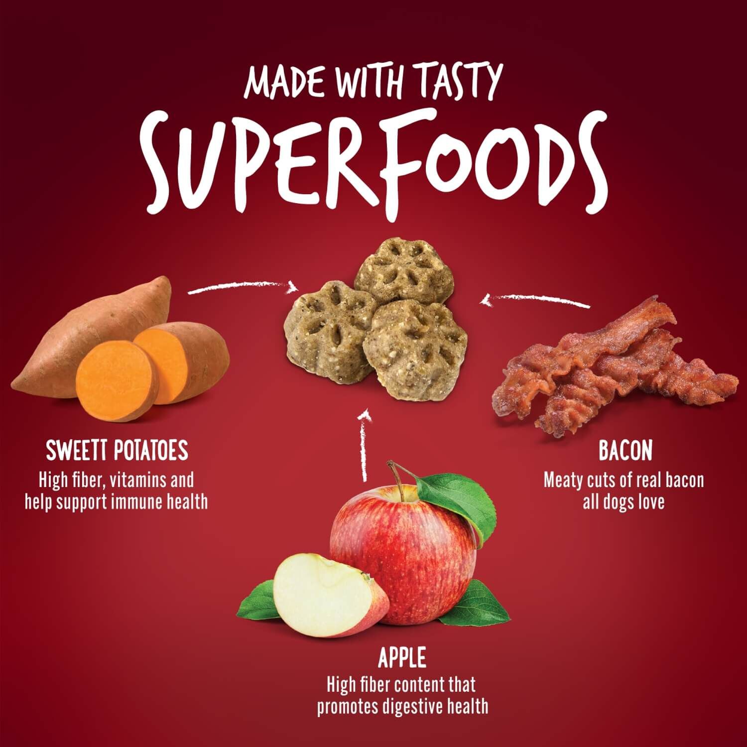 Fruitables Skinny Minis Healthy Low Calorie Dog Treats, Apple & Bacon Flavor