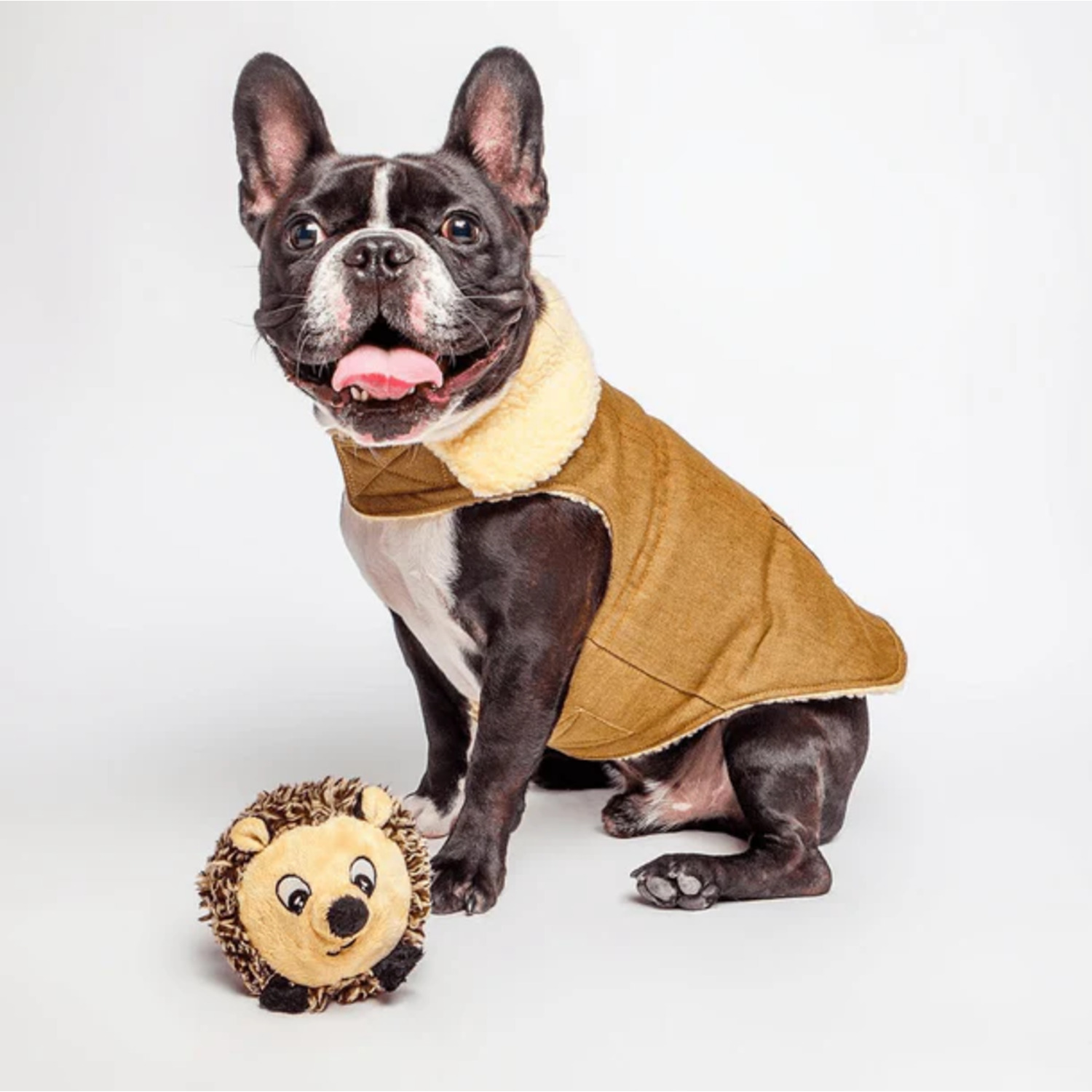 Fabdog Faball Hedgehog Plush Ball Dog Toy, 4"
