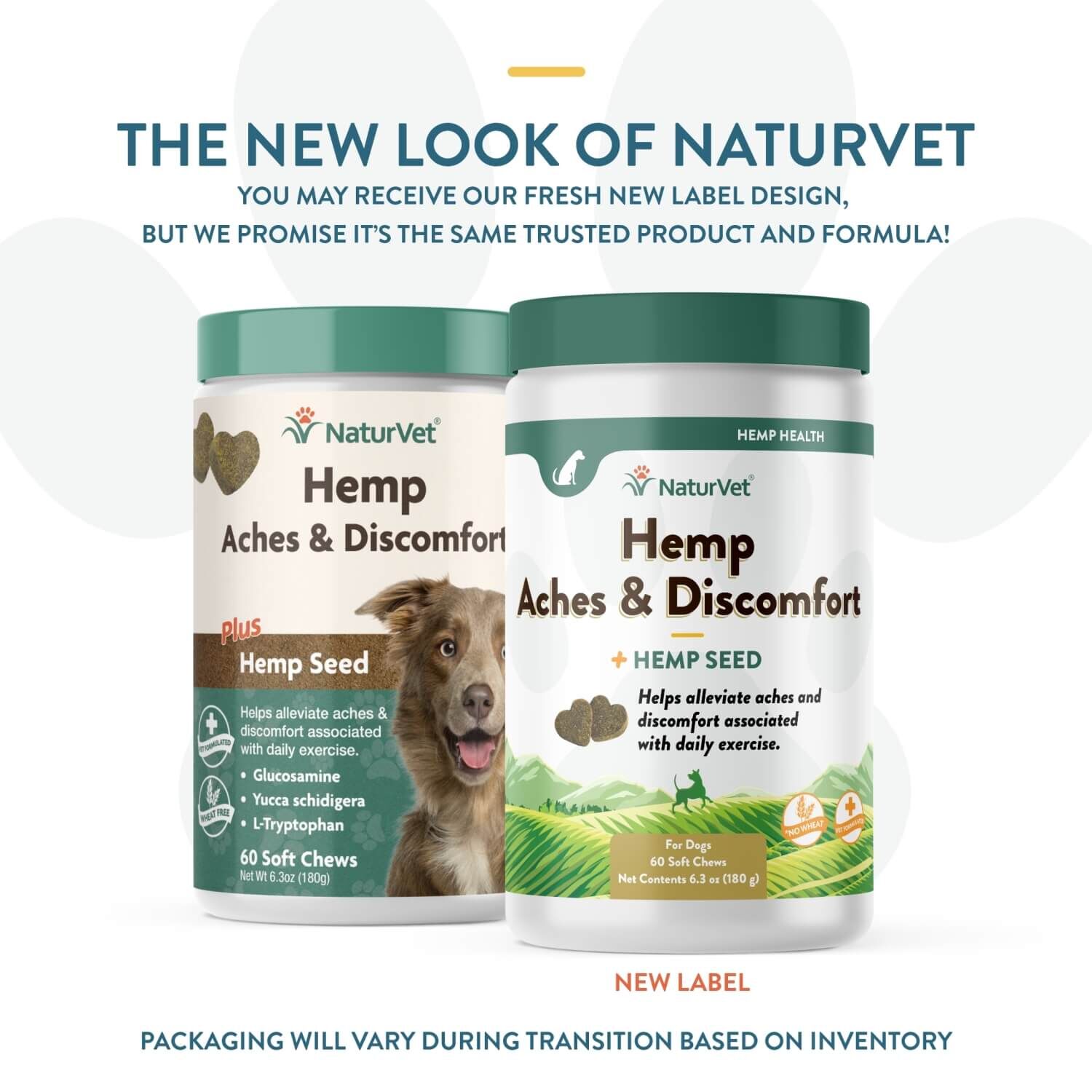 Naturvet Hemp Aches & Discomfort Soft Chews For Dogs, 60Ct