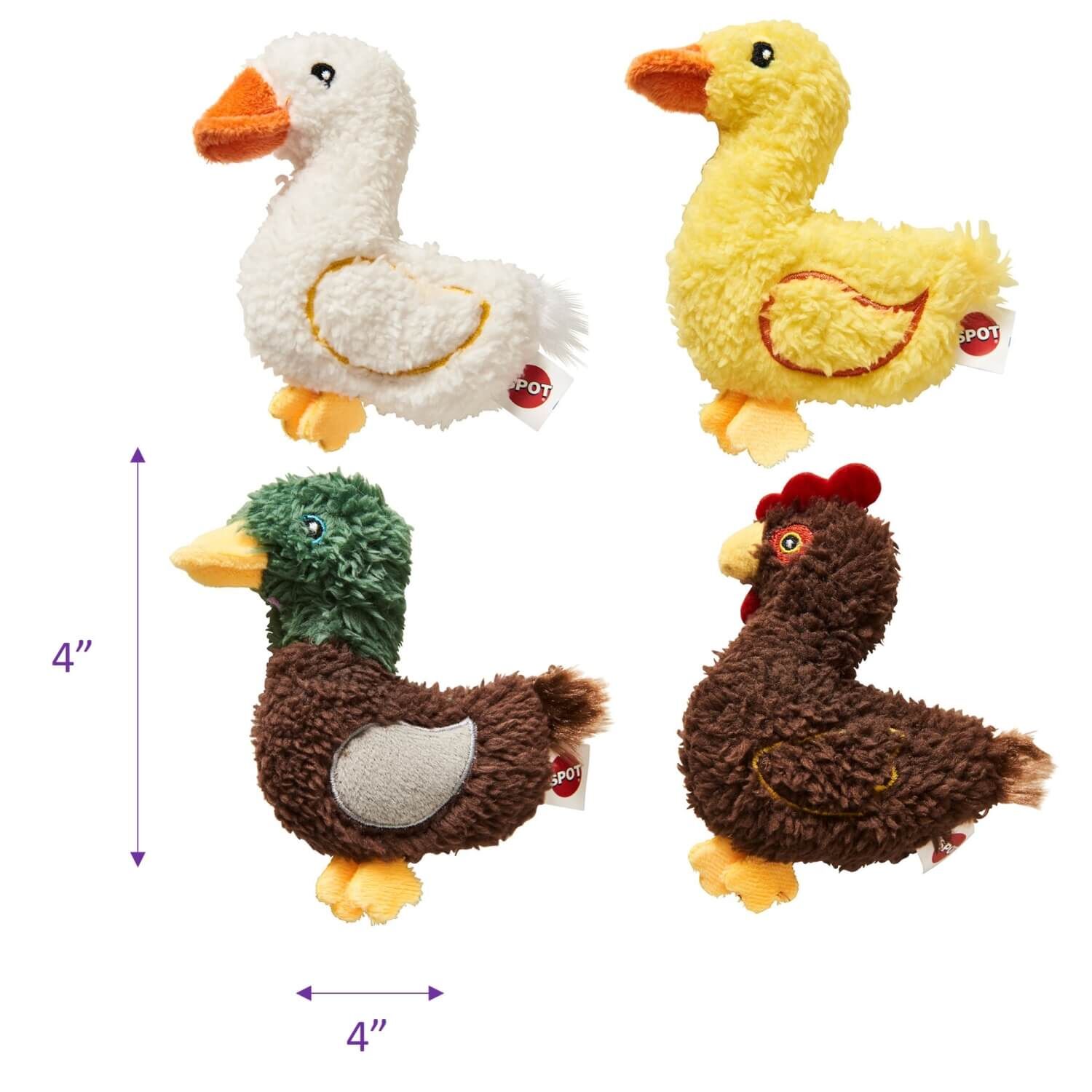 Spot Love The Earth Barnyard Birds Plush Catnip Cat Toy - Assorted Characters