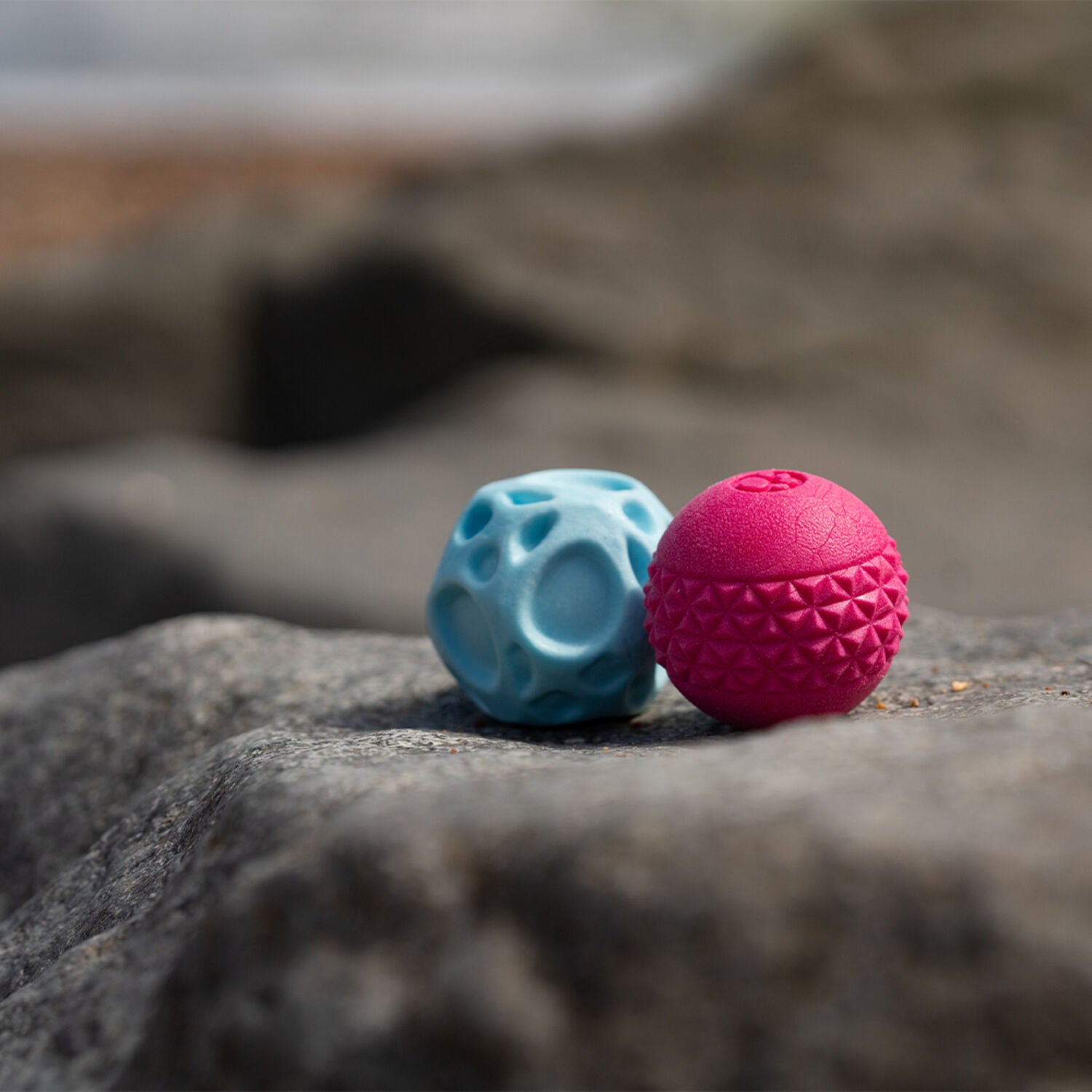 Frubba Balls Blue & Pink Textured Dog Toys, 2 Pack